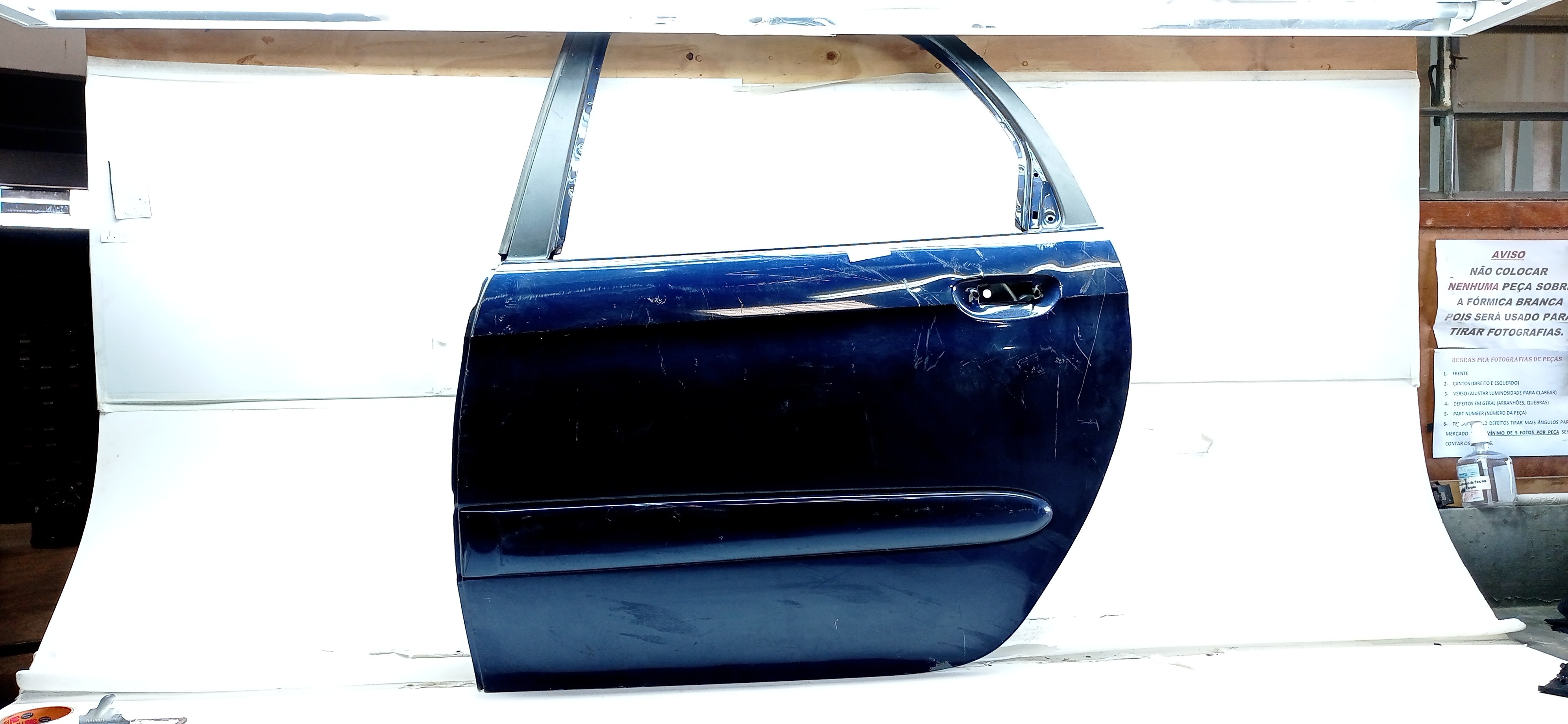 Porta Traseira Esquerda Citroen Picasso 2006 Para Recuperar Traseira Esquerda Azul 7