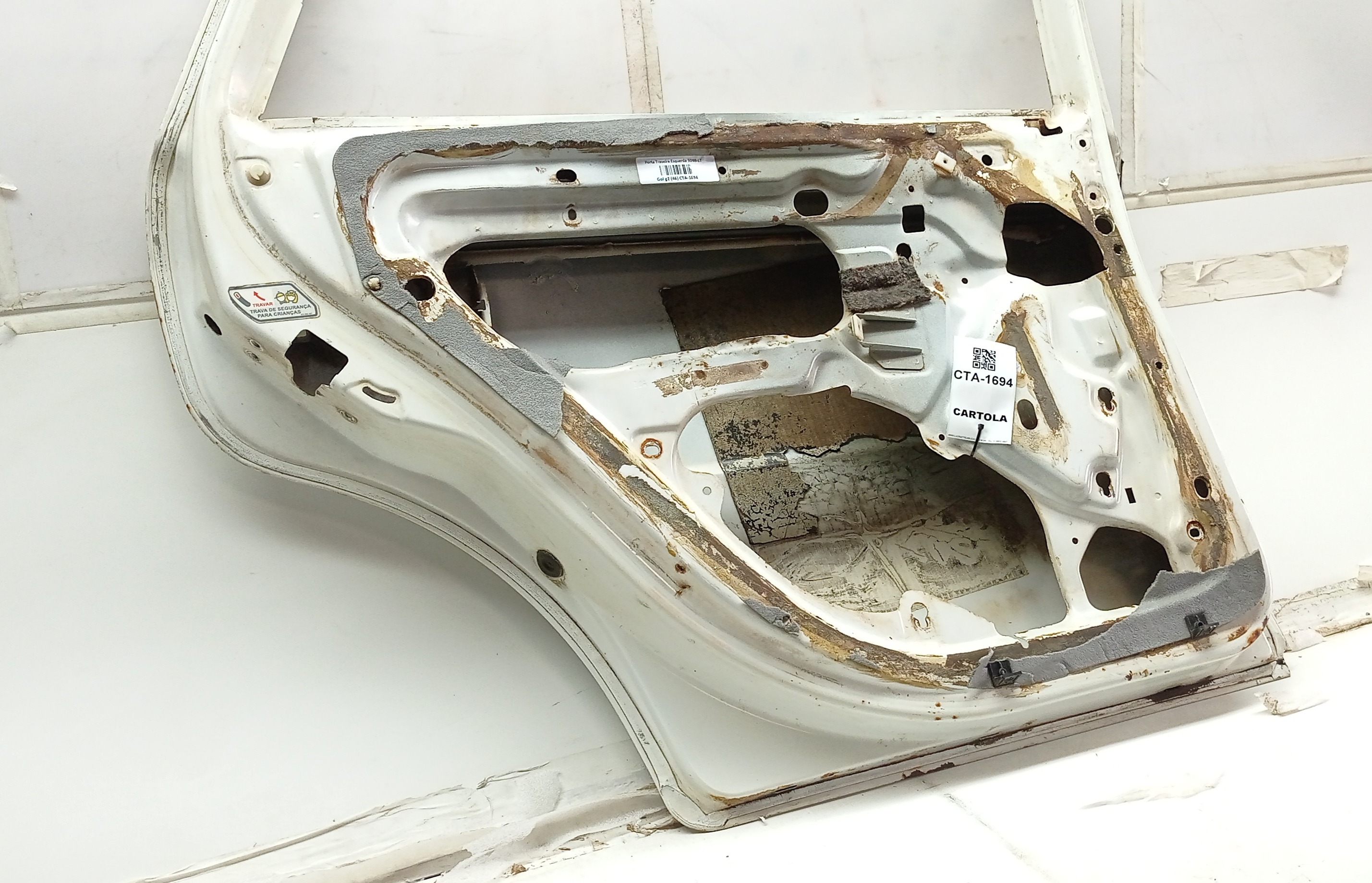 Porta Traseira Esquerda Gol G2 1994 1999 Para Recuperar Traseira Esquerdo Branco 3