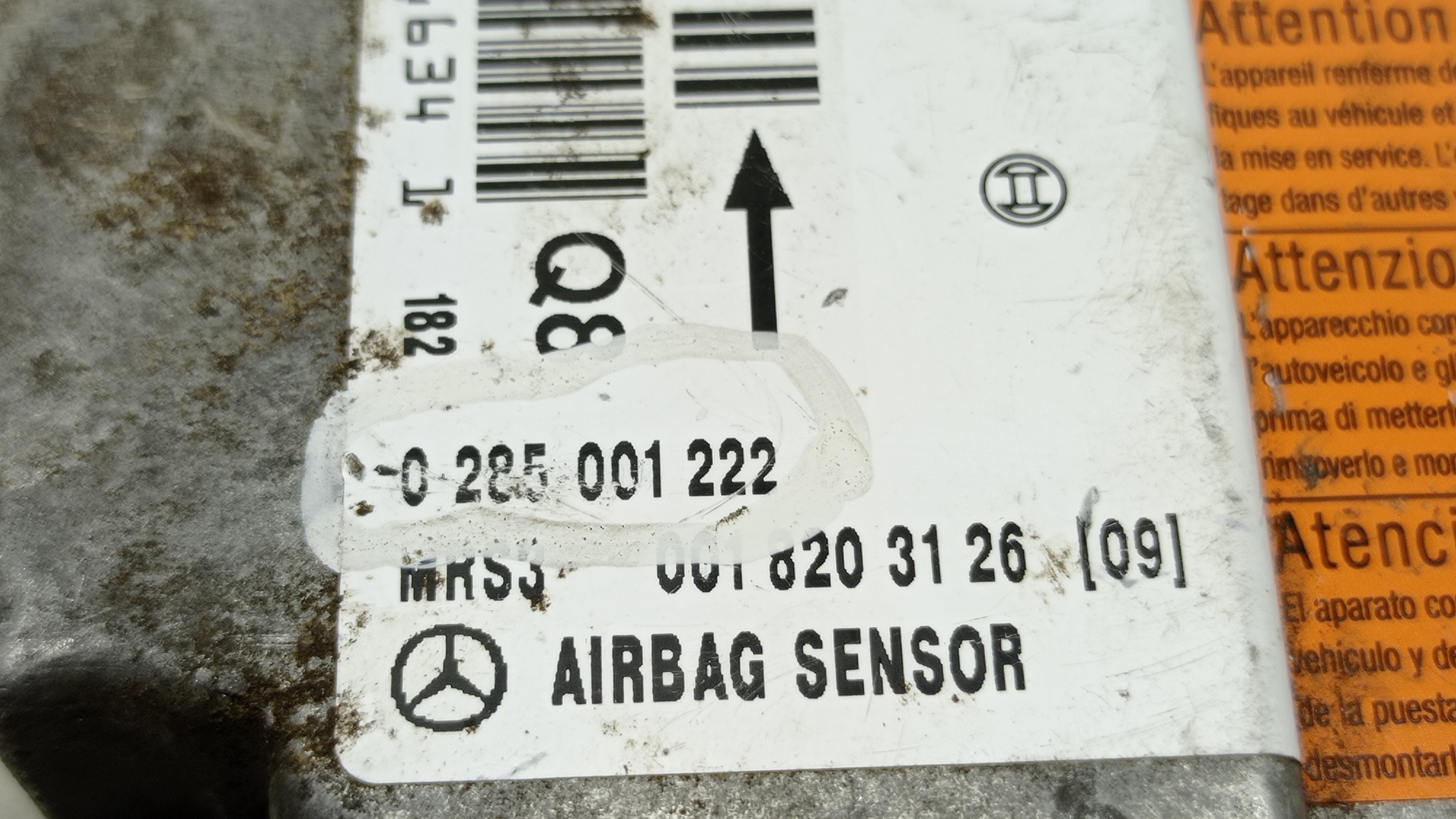 MÓDULO CENTRAL AIRBAG MERCEDES BENZ CLASSE A 2002 2