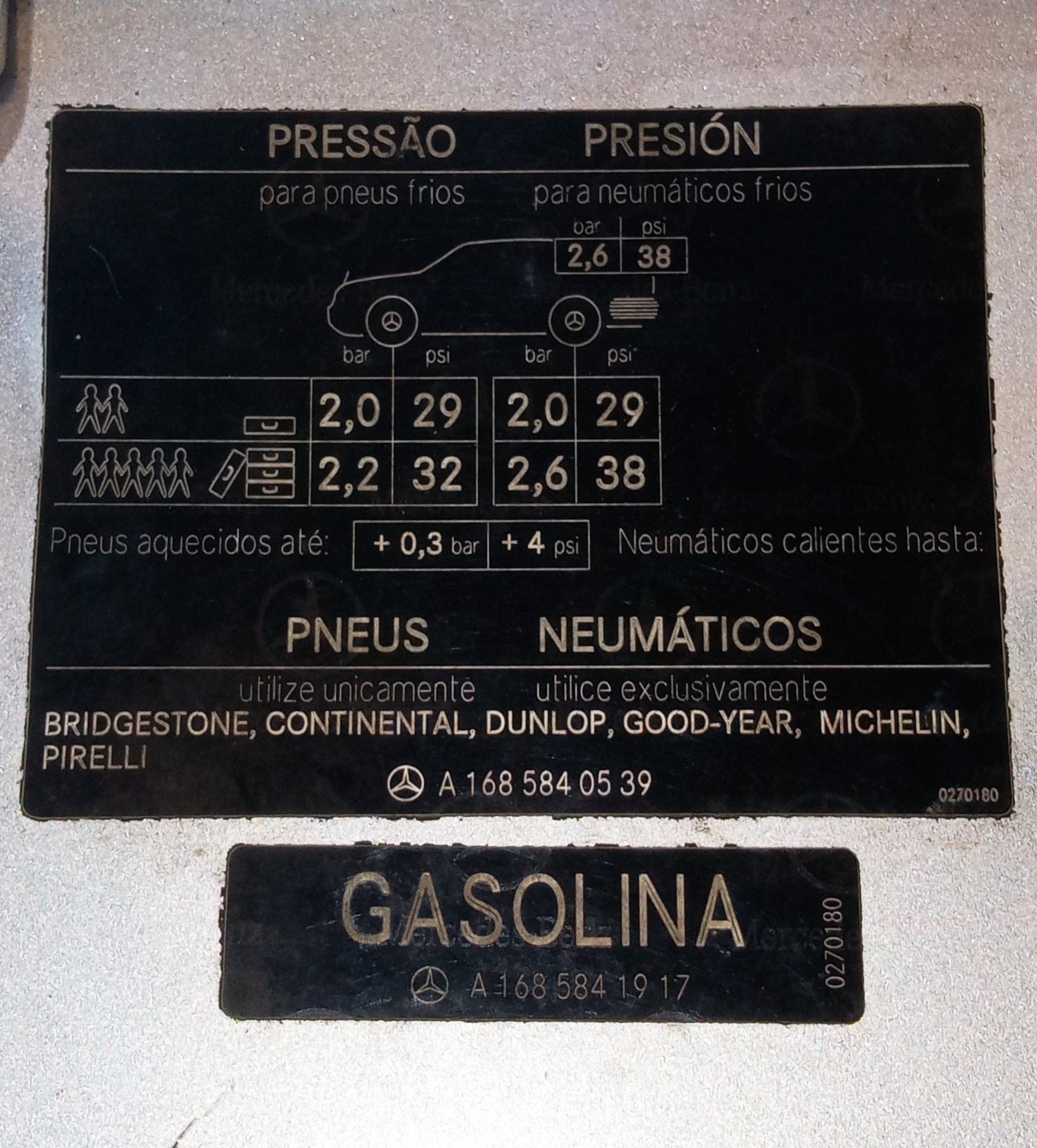 Portinhola Tampa Tanque Mercedes Classe A 160 190 99 A 2005  – Prata – 2000 2