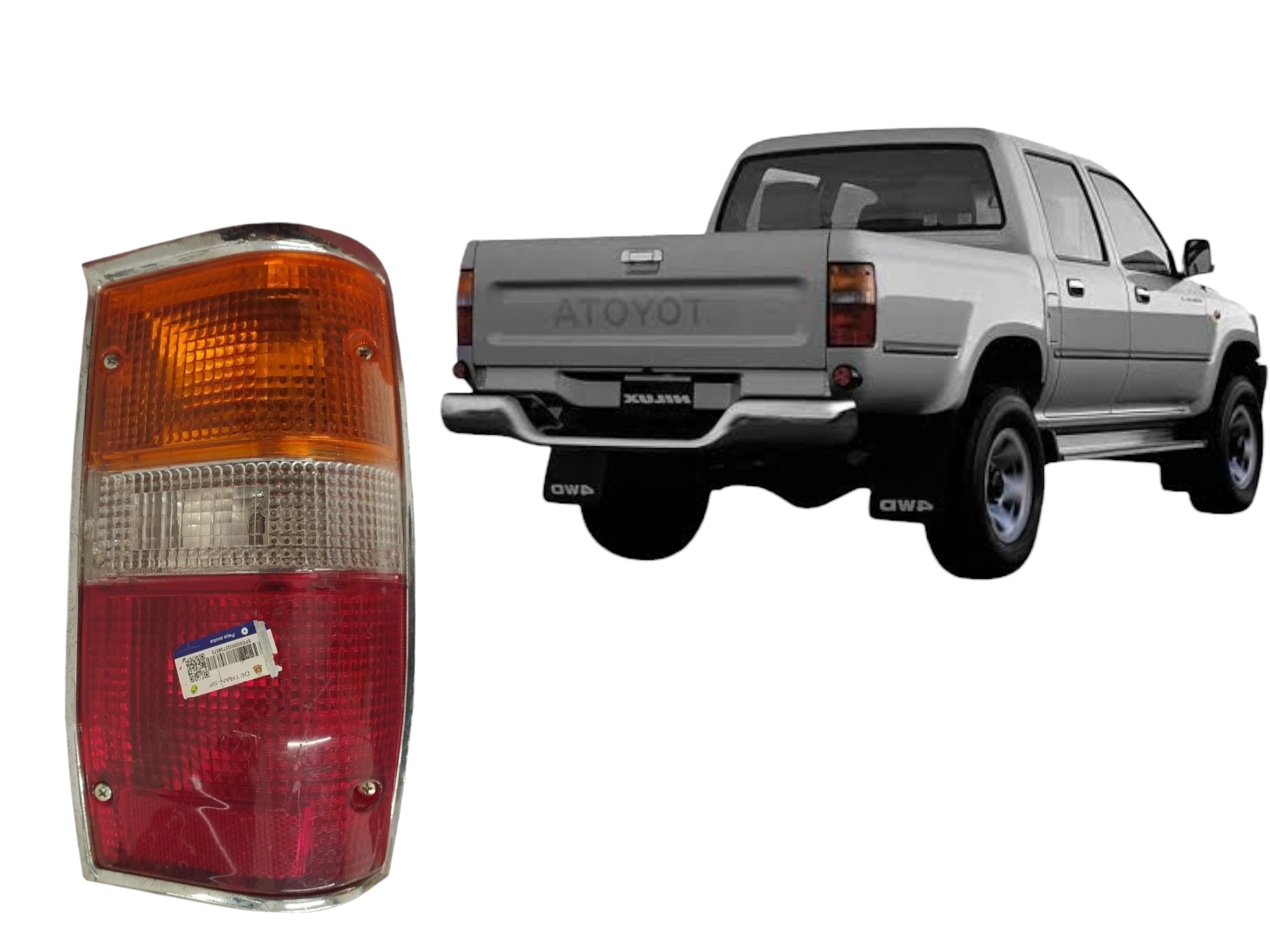 Lanterna Tras L/d Toyota Hilux 1992 A 2001 Paralelo Direito Tricolor 2