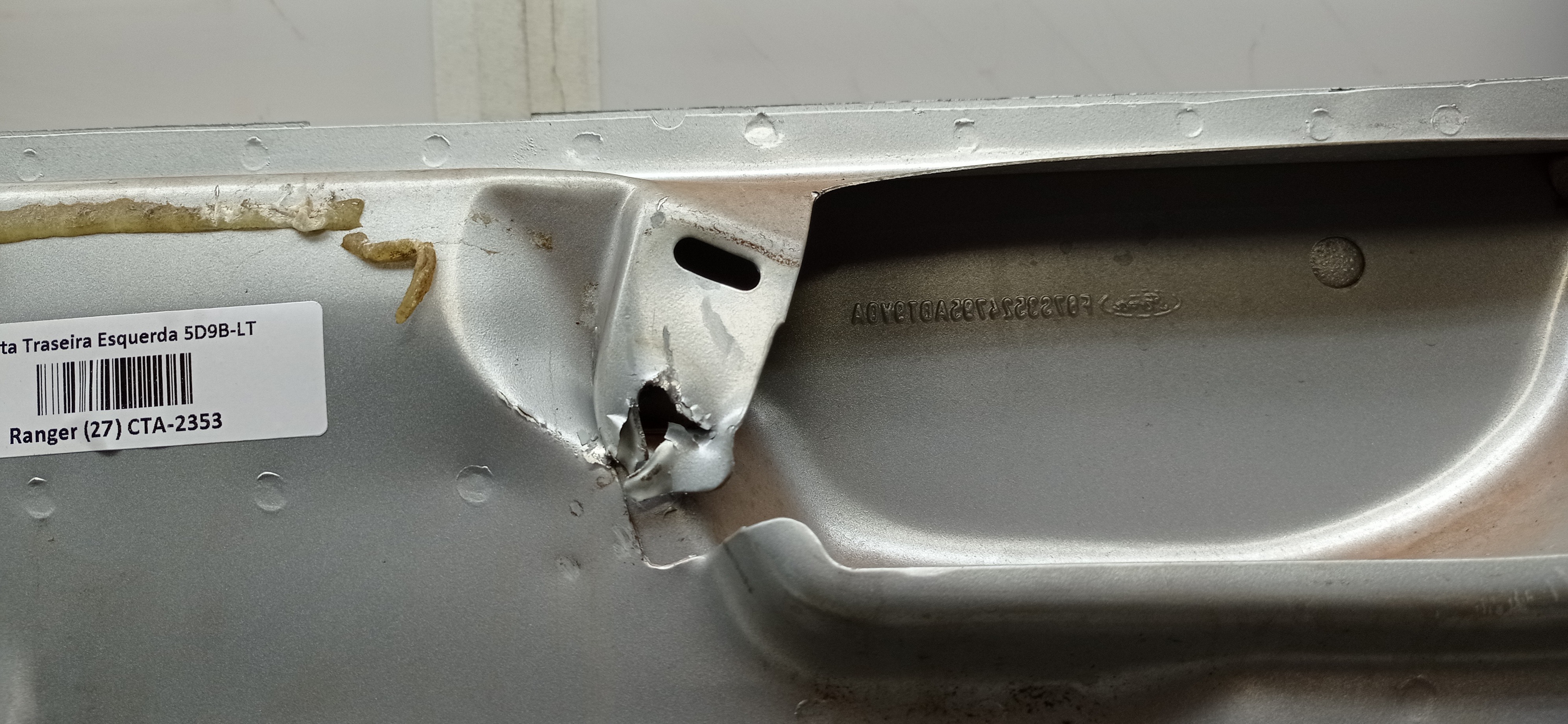Porta Traseira Esquerda Ford Ranger 2004 Para Recuperar Traseira Esquerda Prateado 6