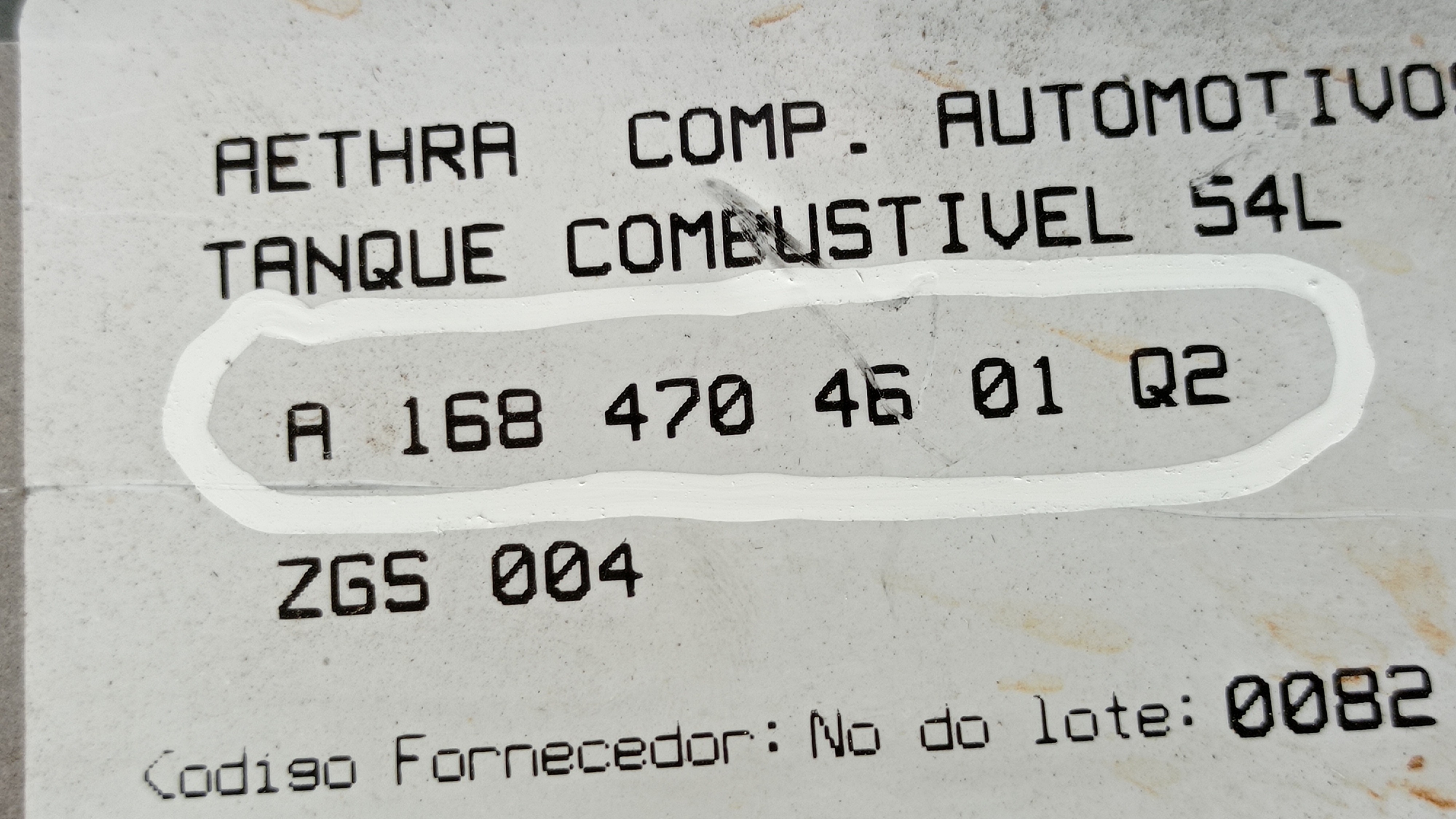 Tanque De Combustível Mb Classe A 160 190 2002 C/detalhe 10