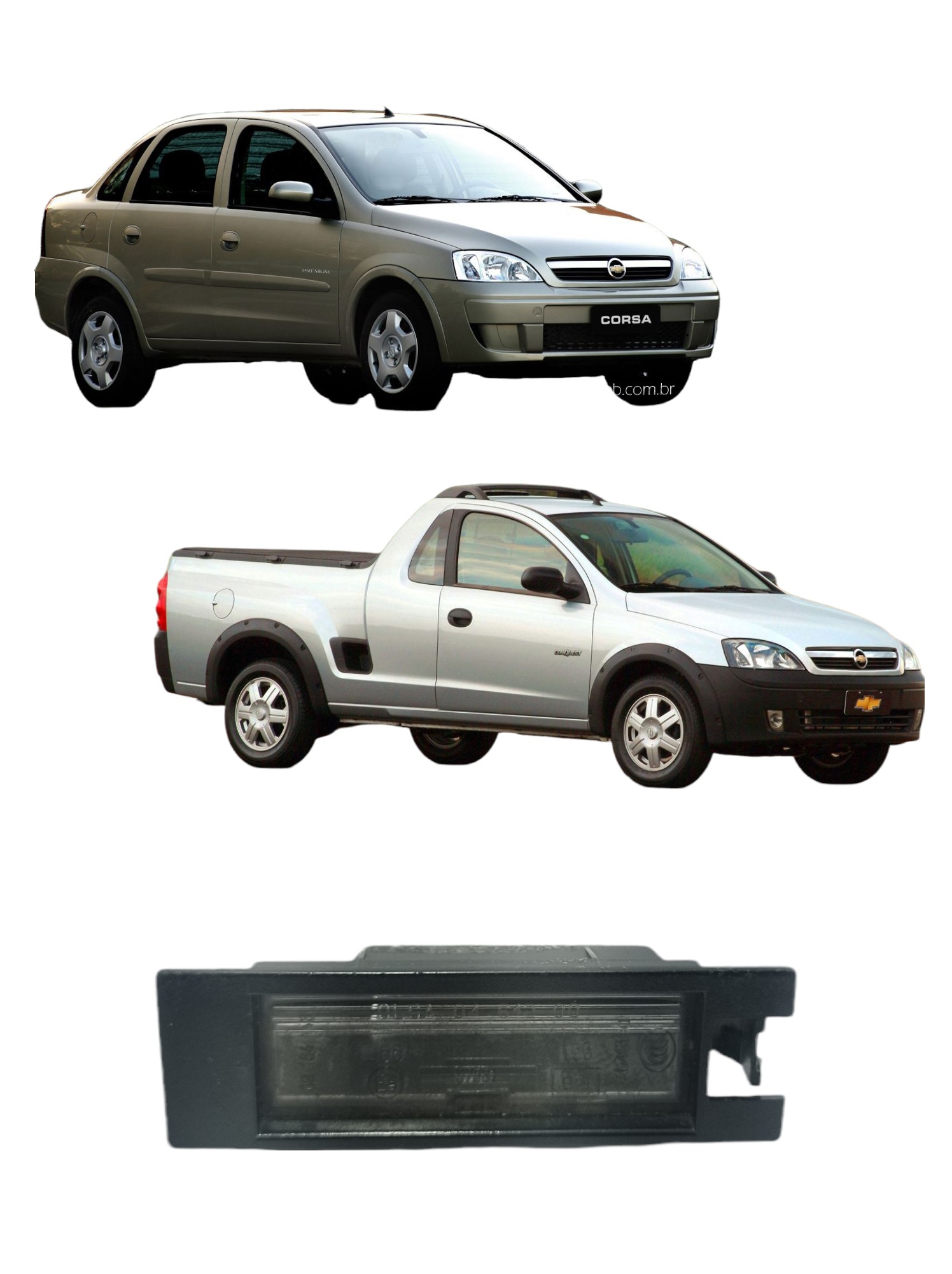 Lanterna Luz Placa Gm Corsa Montana 2002/2012 0461200 E3674 6