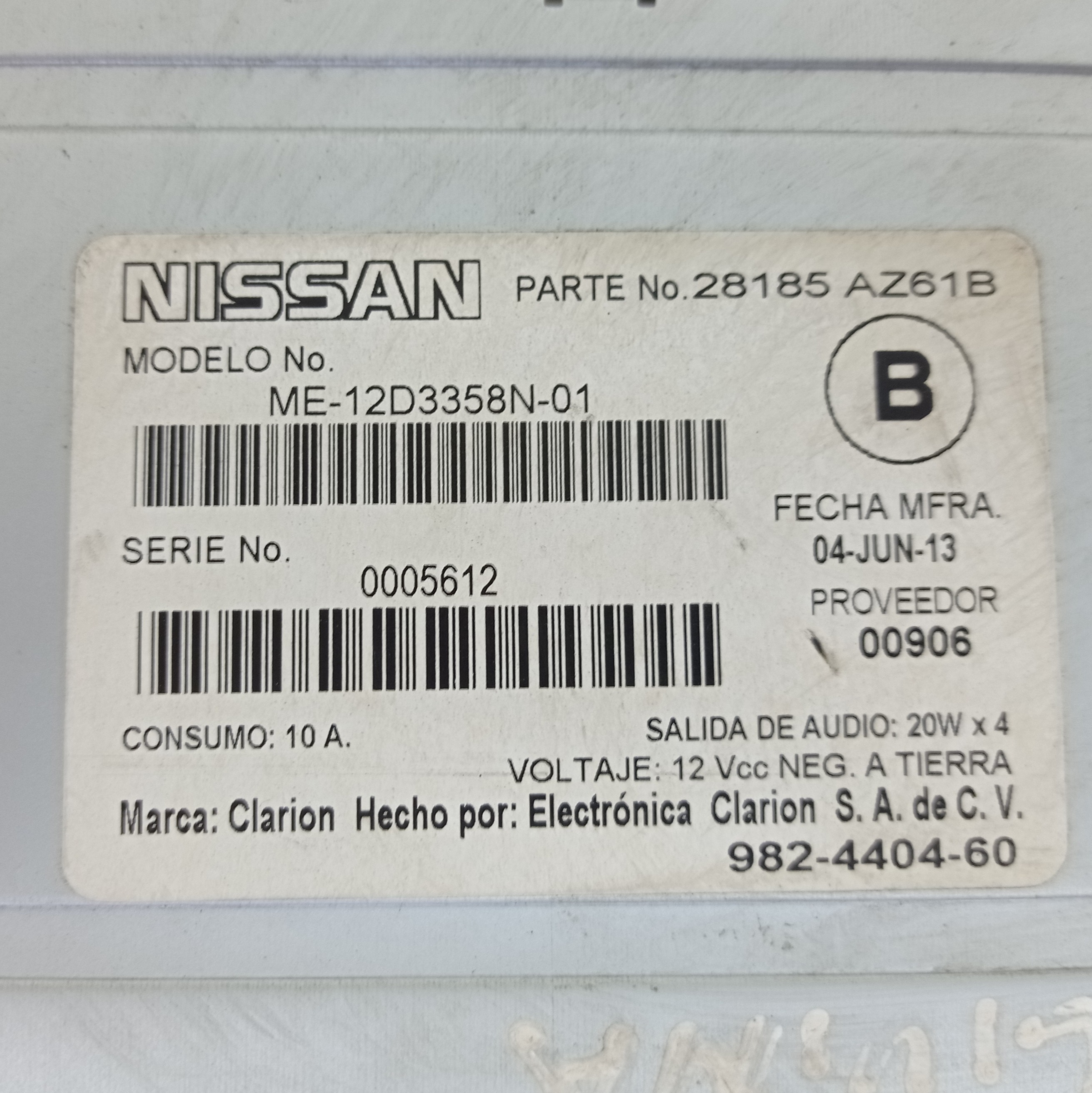 Som Original Nissan Livina Tiida 2014