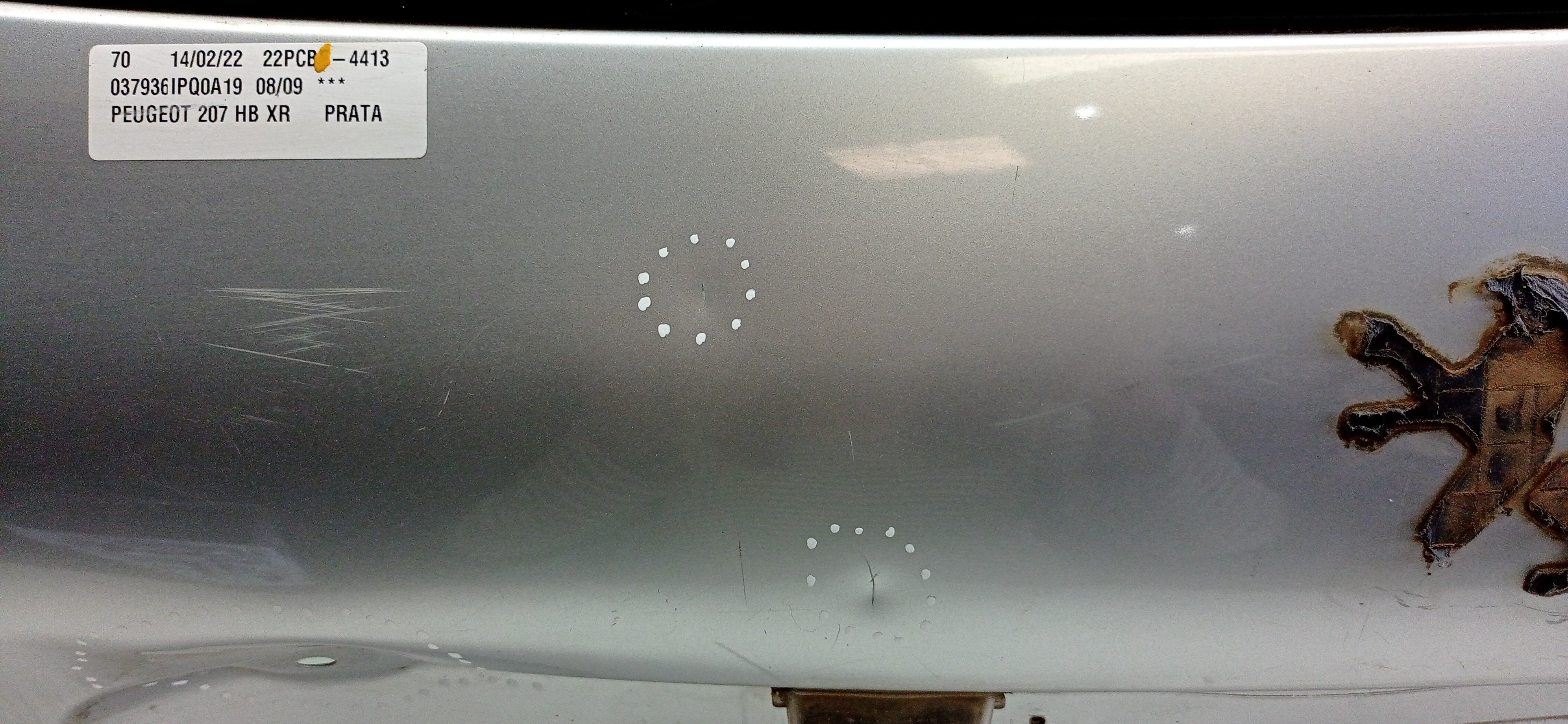 TAMPA PORTA MALAS PEUGEOT 207  2008  2009 PARA RECUPERAR 8