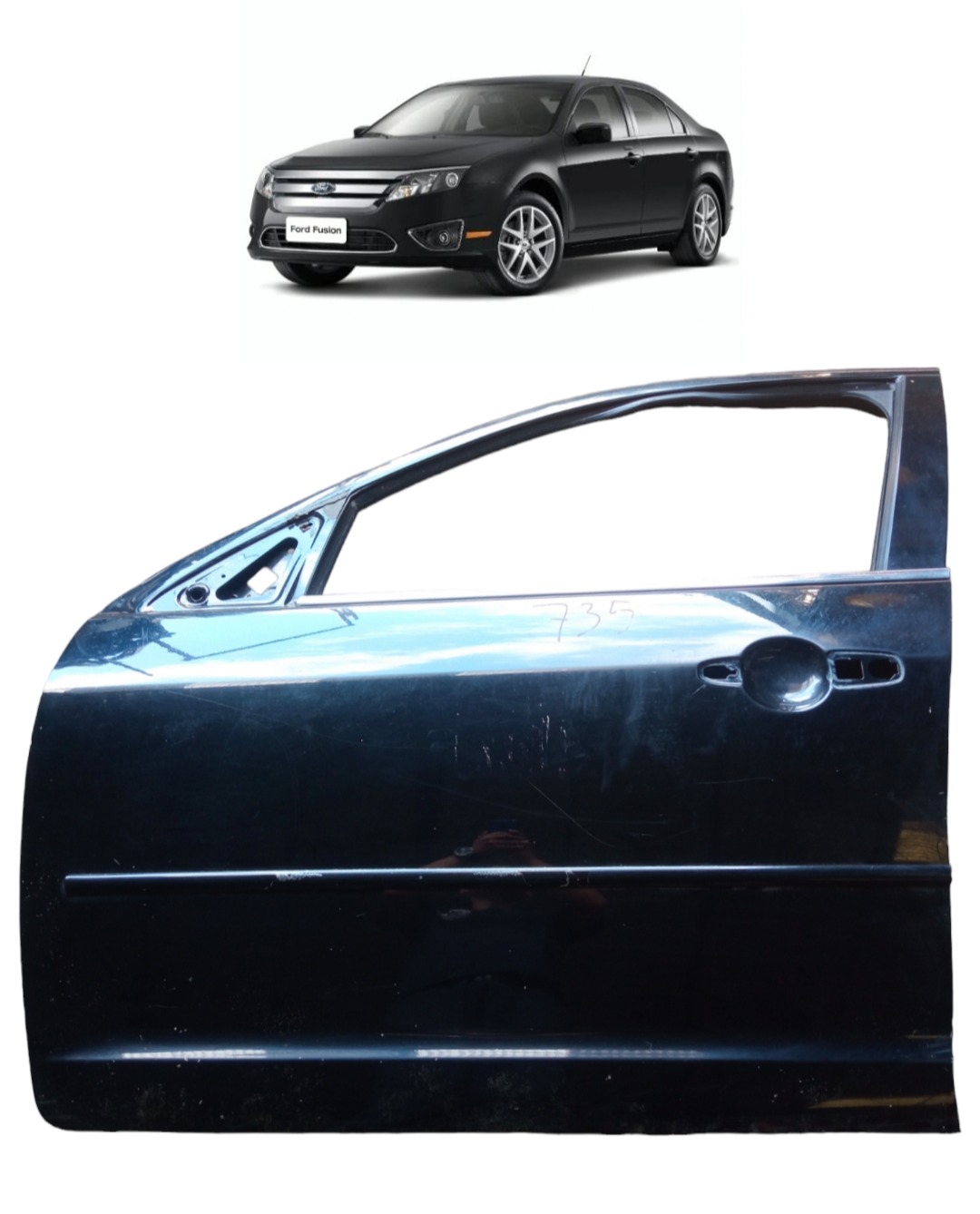 Porta Dianteira Esquerda Ford Fusion 2006 A 2012 Original  Dianteira Esquerdo Preto 1