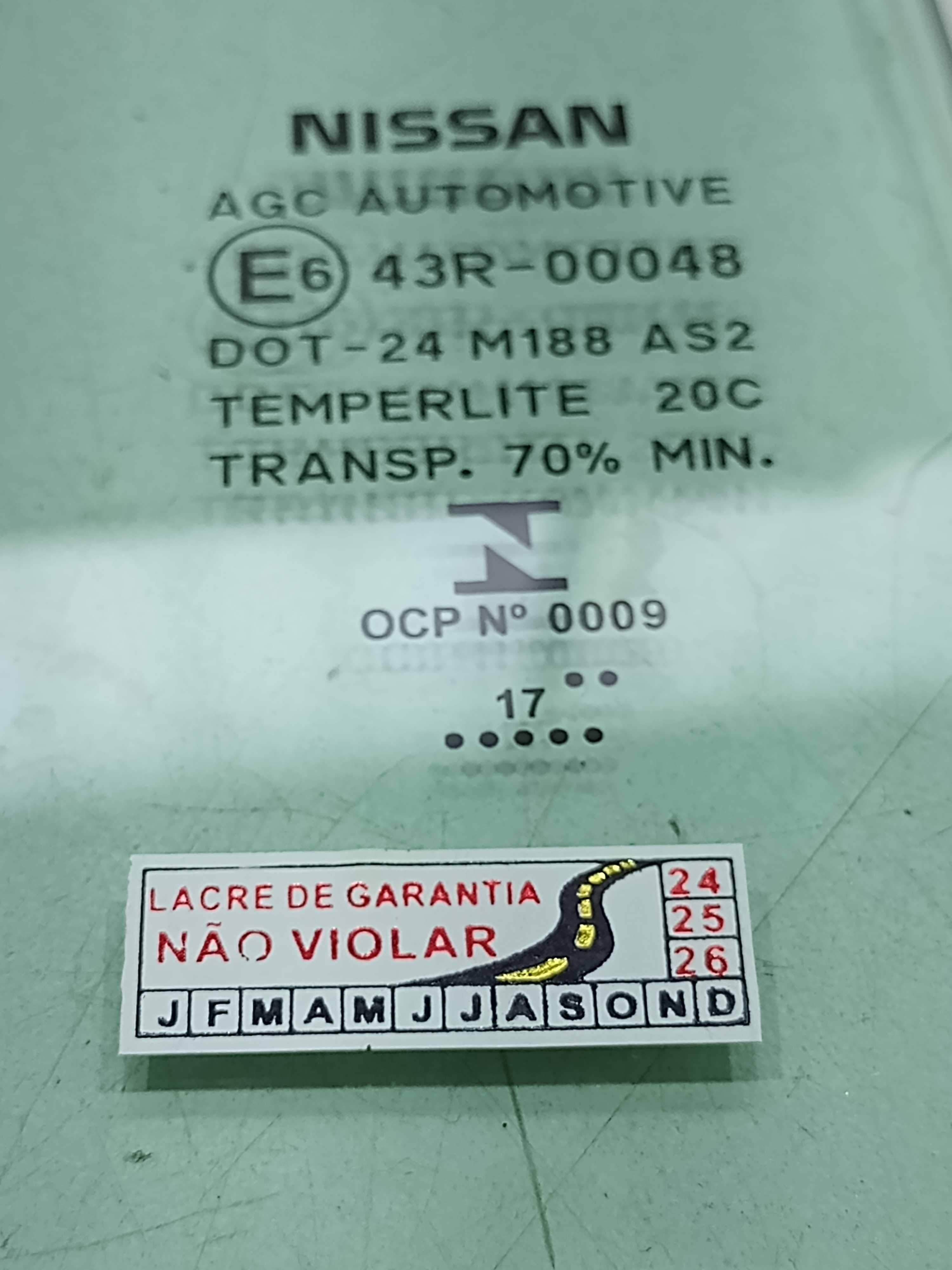 Vidro Fixo Porta Traseira Direita Nissan Versa 1.6 S 2019 2