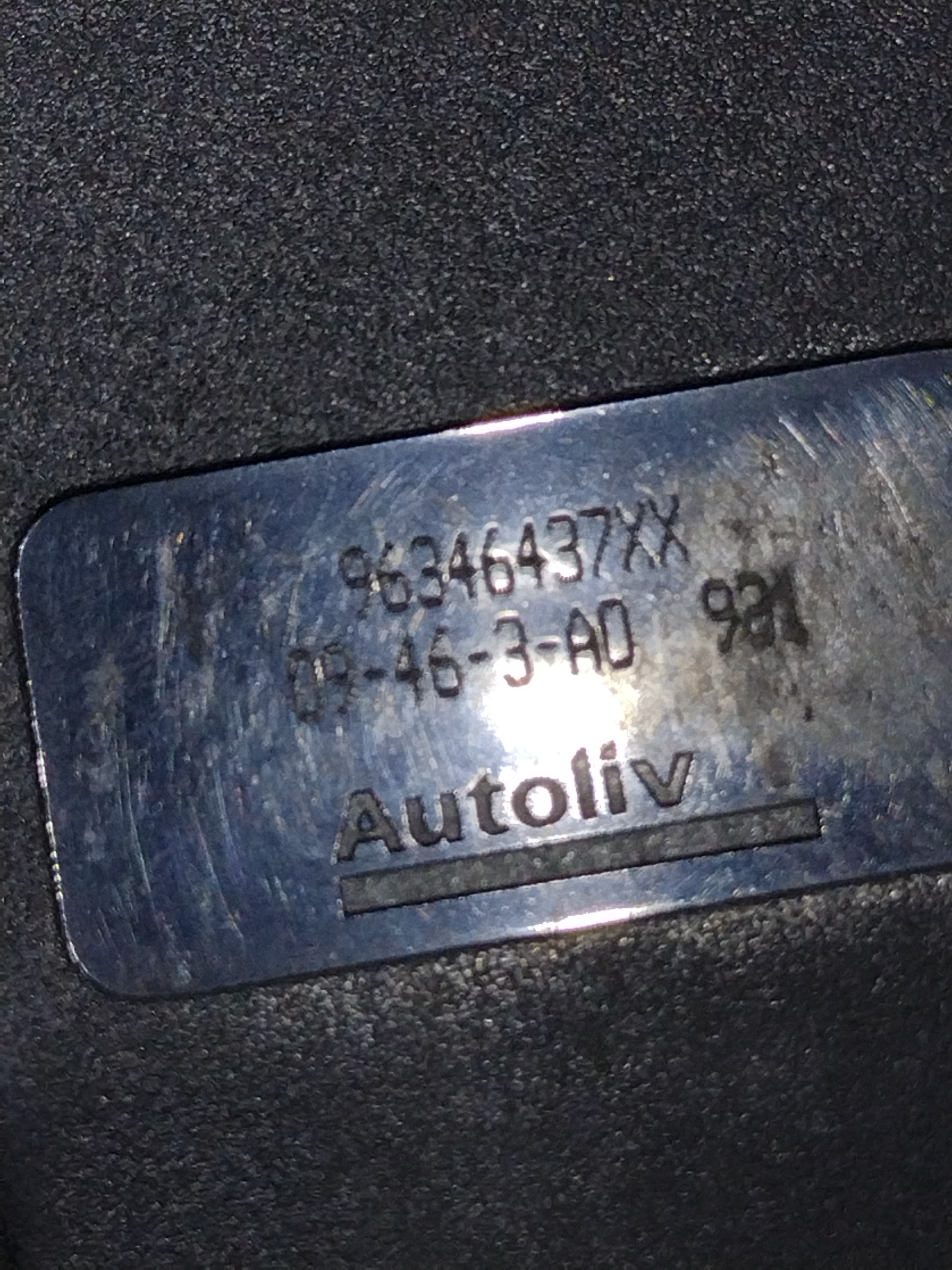 Engate Cinto Segurança Traseiro Direito Peugeot 307 5