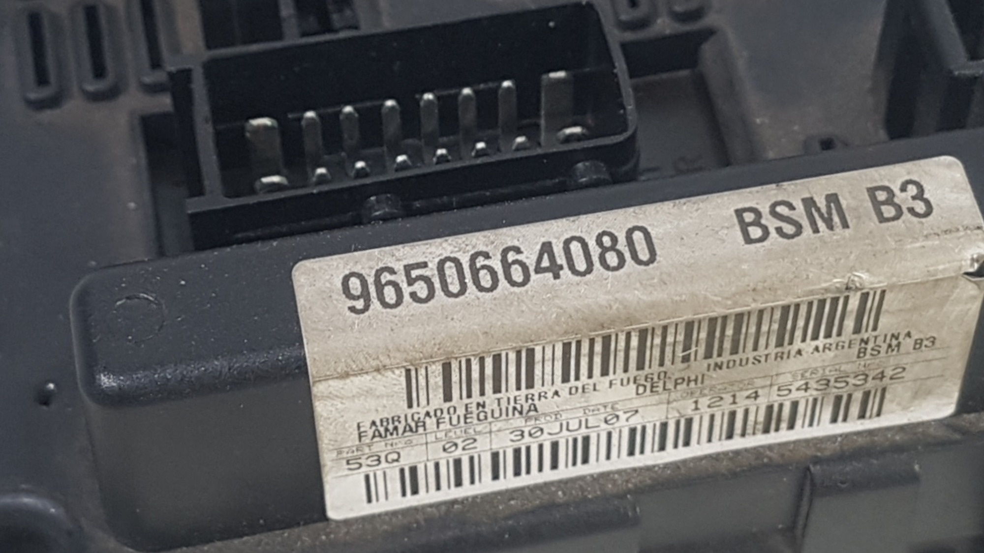 Caixa Fusível Bsm Peugeot 206 207 9650664080 Original Usado 6