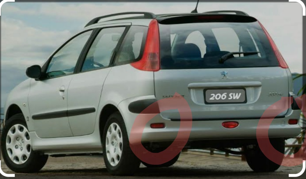 Par Efletor Olho Gato Traseiro Peugeot 206 Sw 6 A 10 99 A 06 Vermelho 2