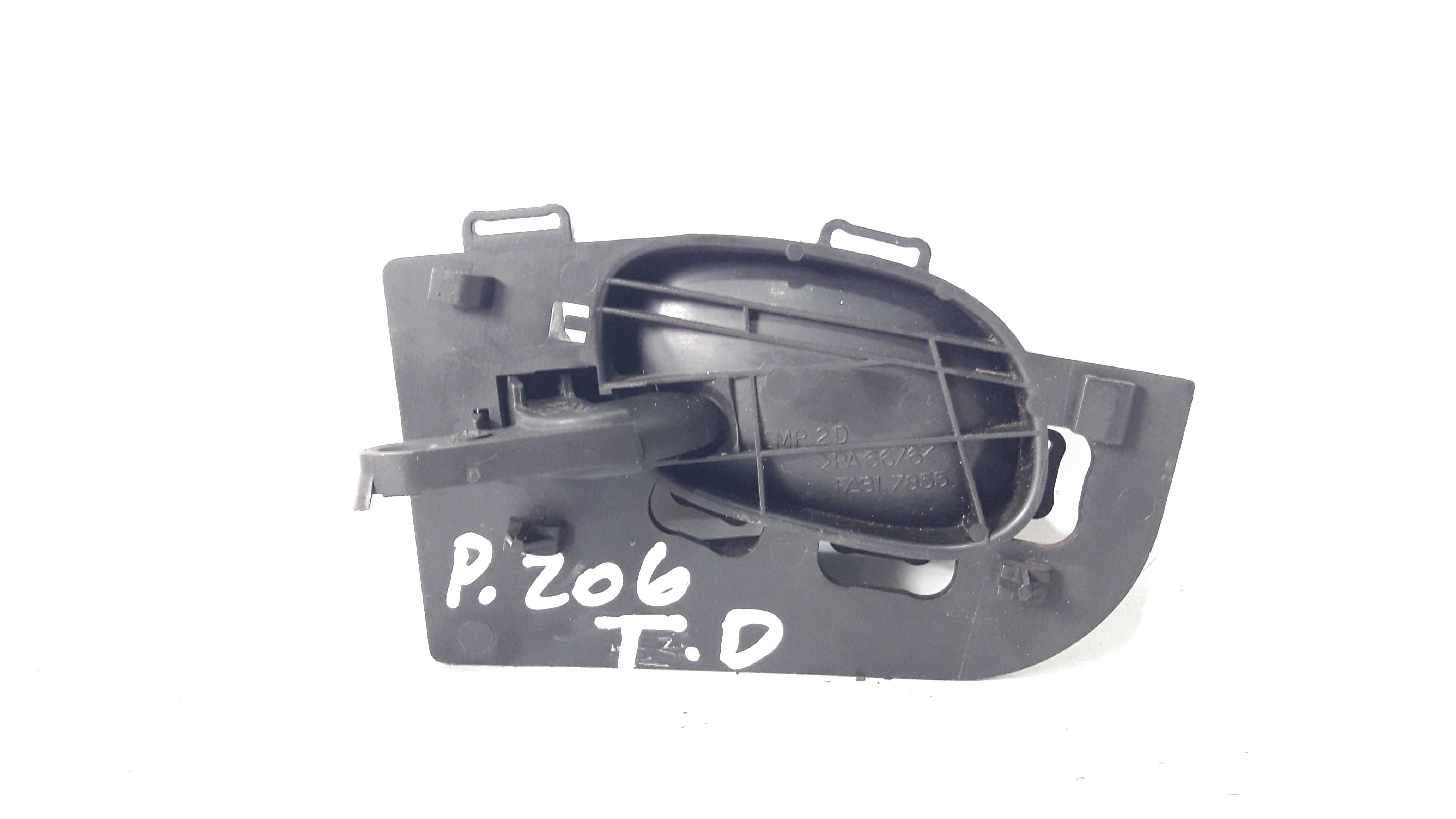 Maçaneta Int Tráseira Direita Peugeot 206 4/10 9632918877  Preto Traseira 2