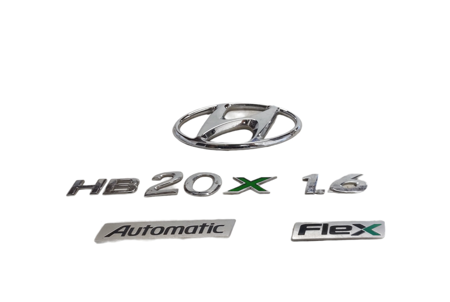 Kit Emblema Tampa Traseira Hb20 X 1.6 Automatic Flex Cromado 2