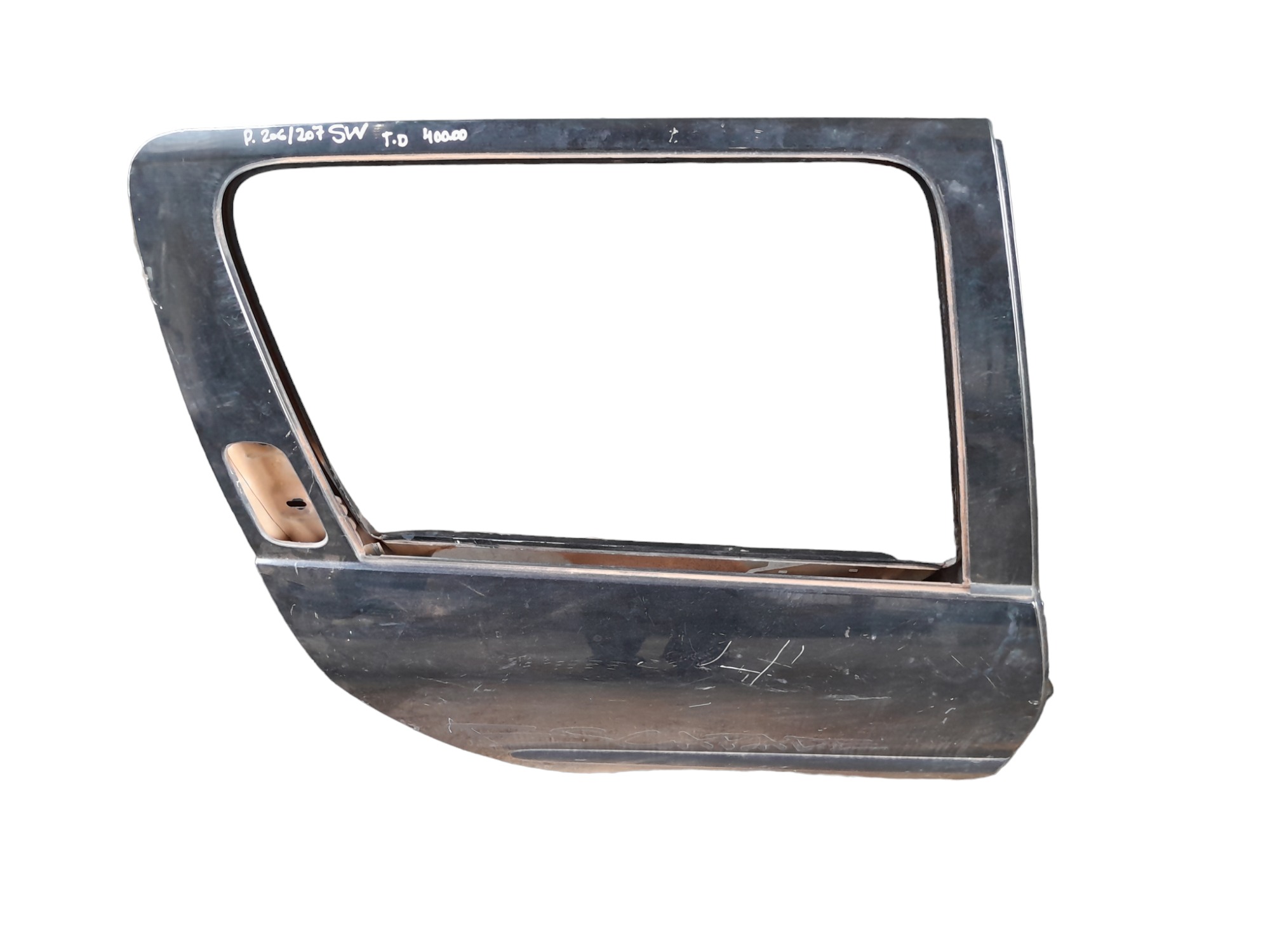 Porta Traseira Direita Peugeot 206 207 Sw Original  Traseira Direito Preto 2