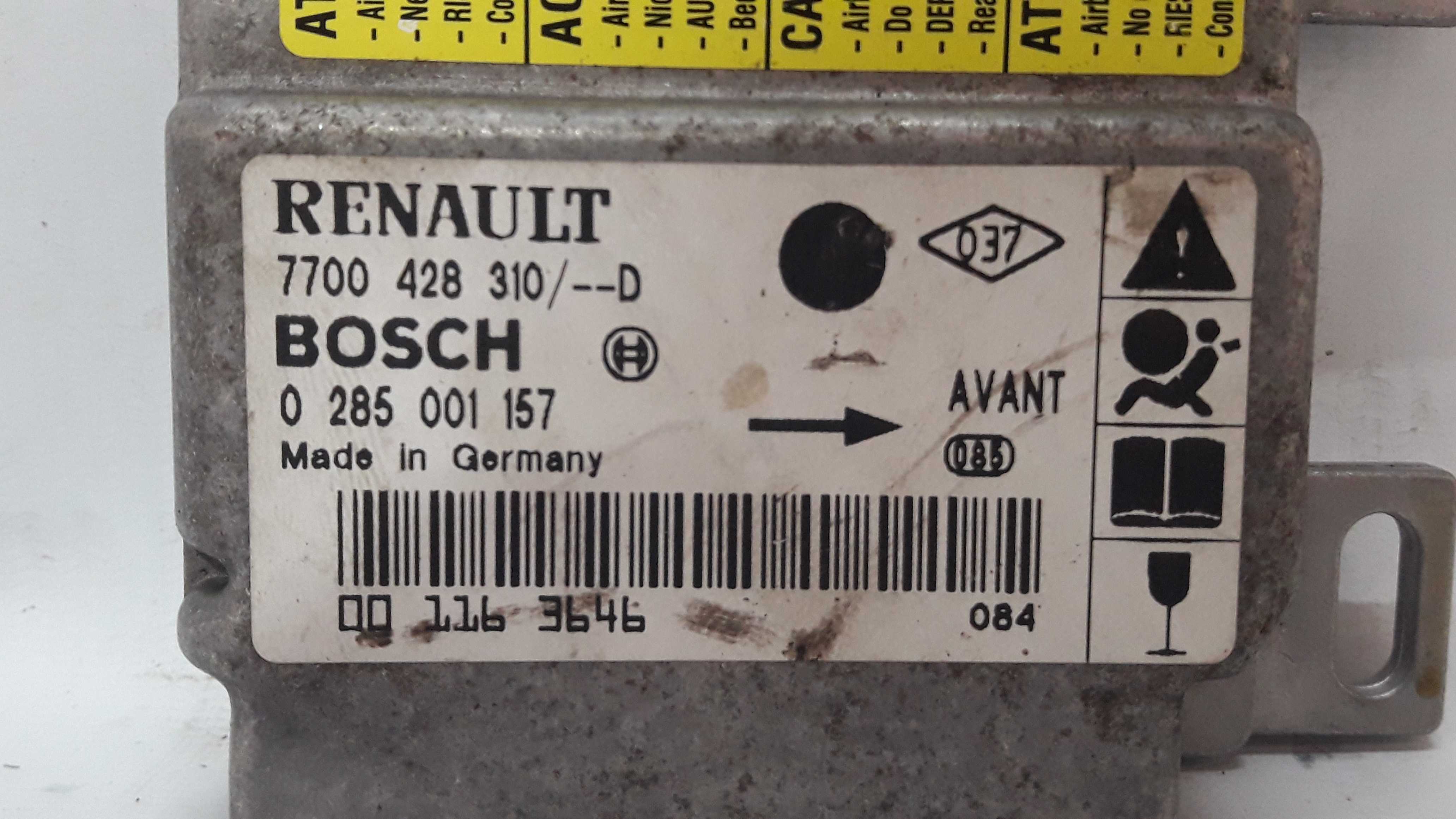 Módulo airbag clio 99 a 02 nao acionado vaapt 2