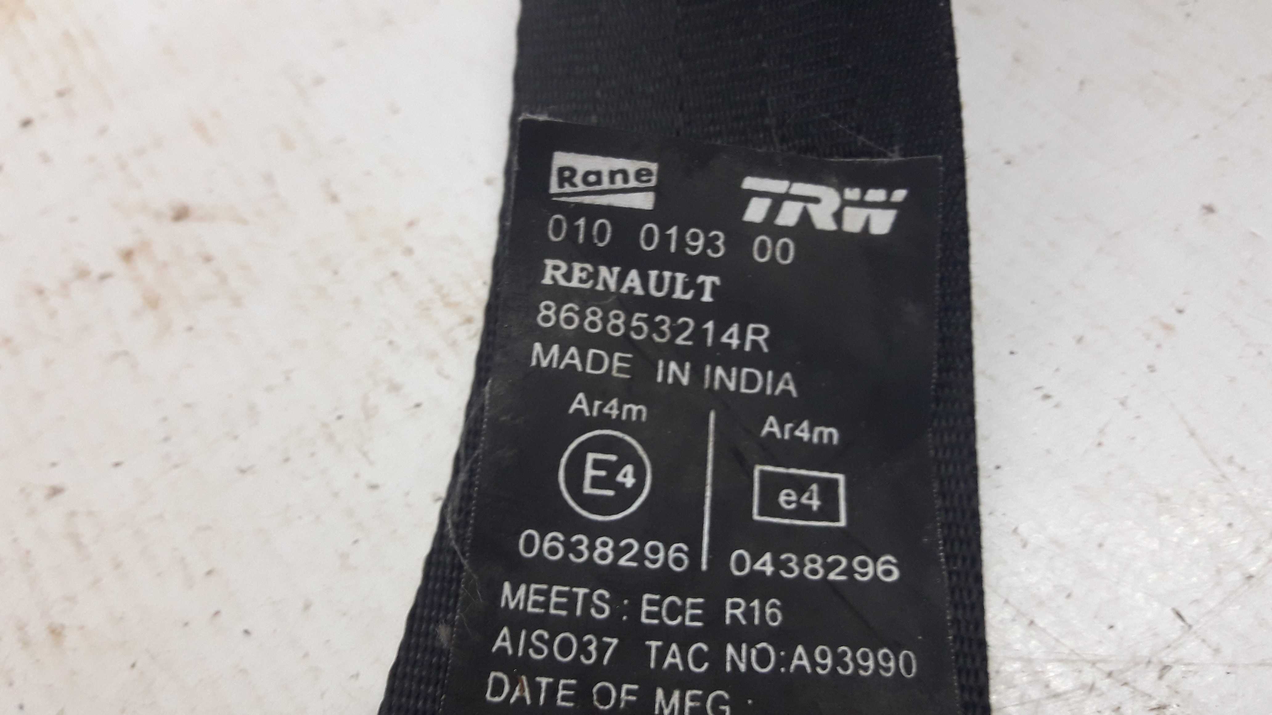 Cinto De Segurança Dianteiro Esquerdo Duster Oroch 12/19 3