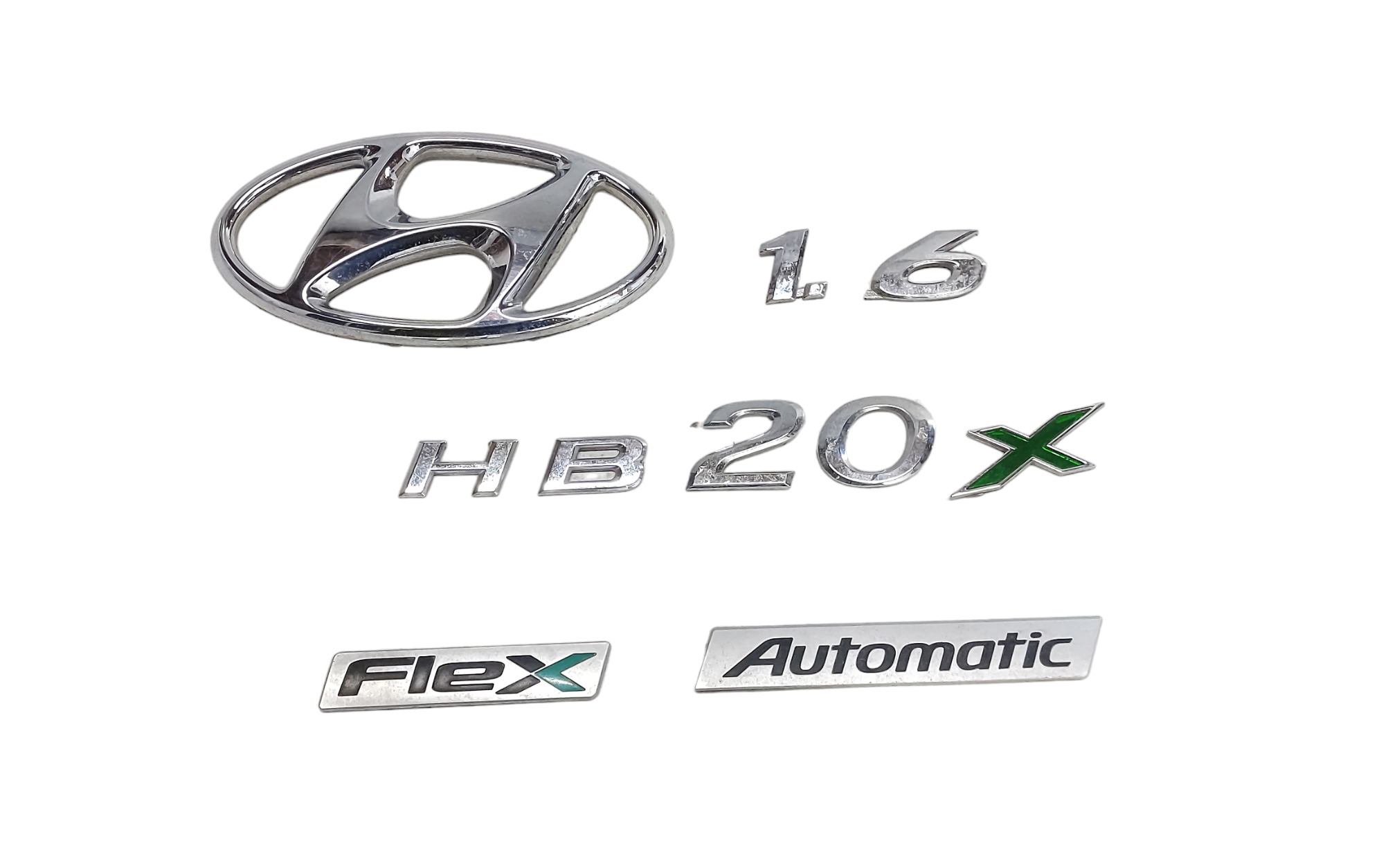 Kit Emblema Tampa Traseira Hb20 X 1.6 Automatic Flex Cromado 1