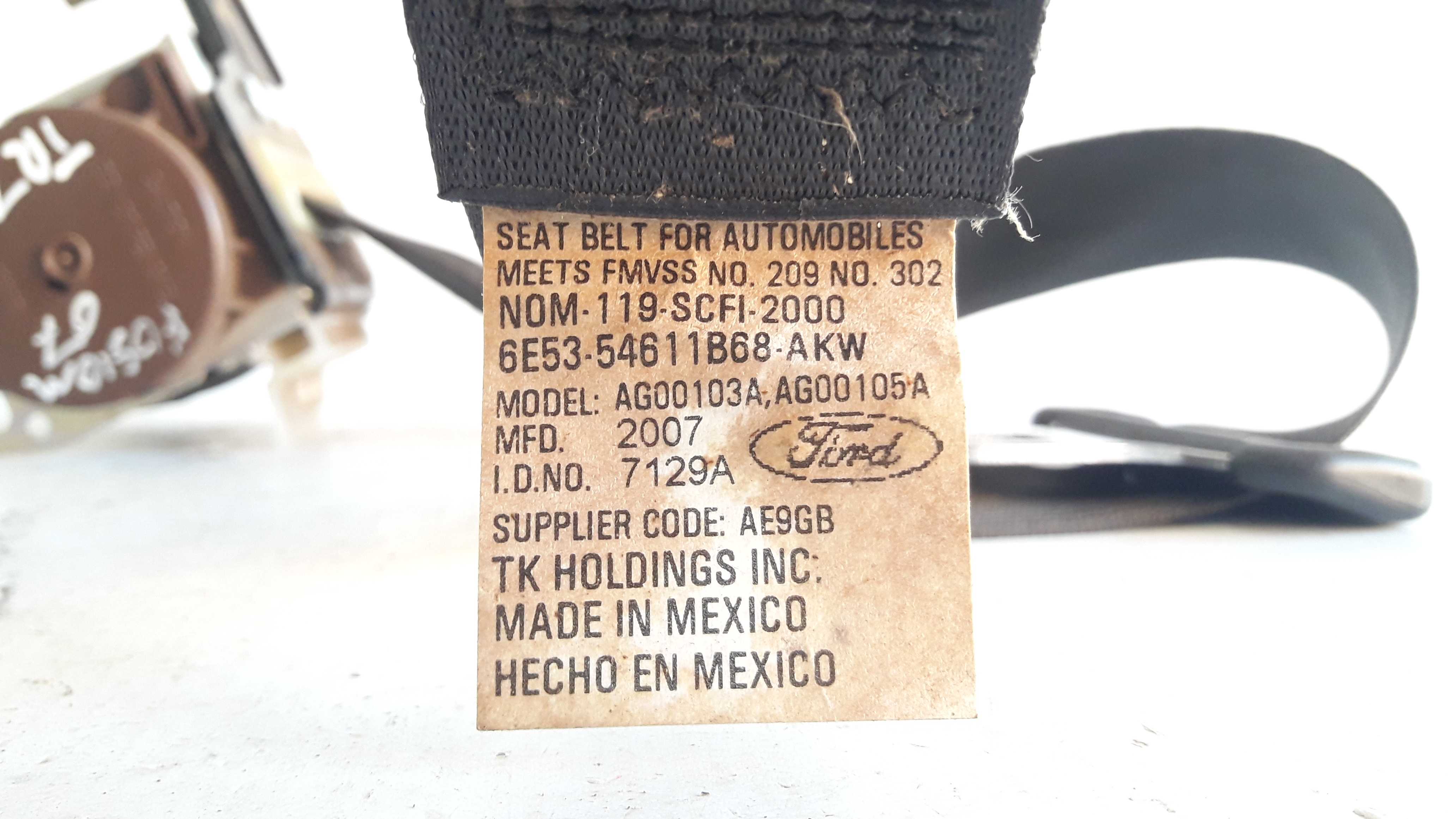 Cinto Segurança Traseira Esquerdo Ford Fusion 2007 2