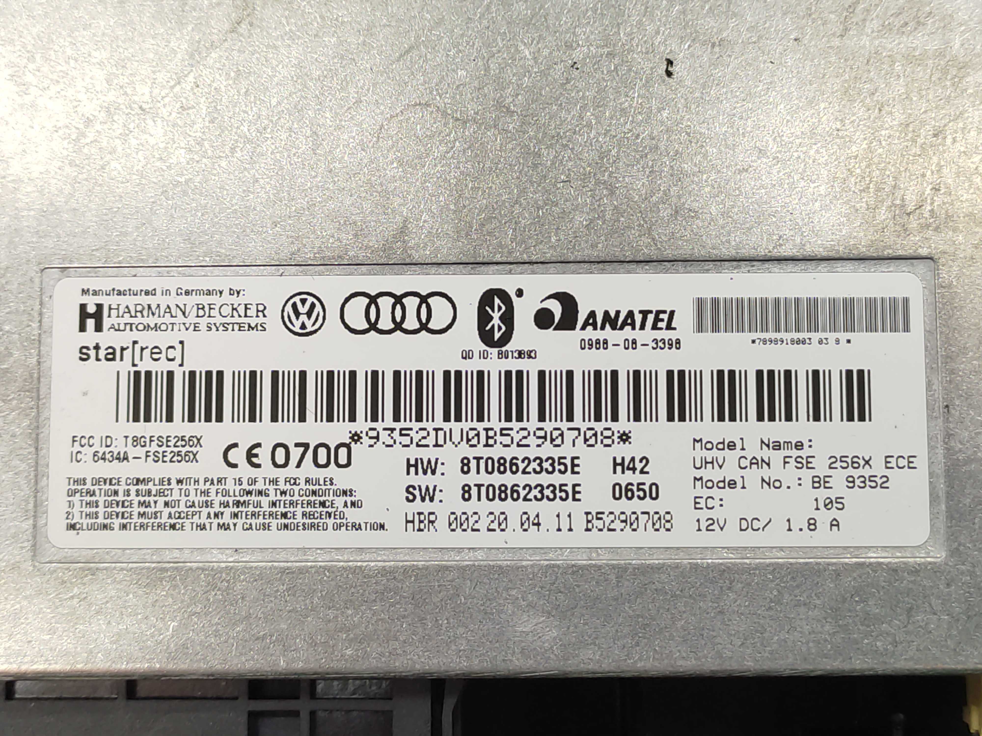 Módulo Bluetooth Audi A4 2011 2012 3