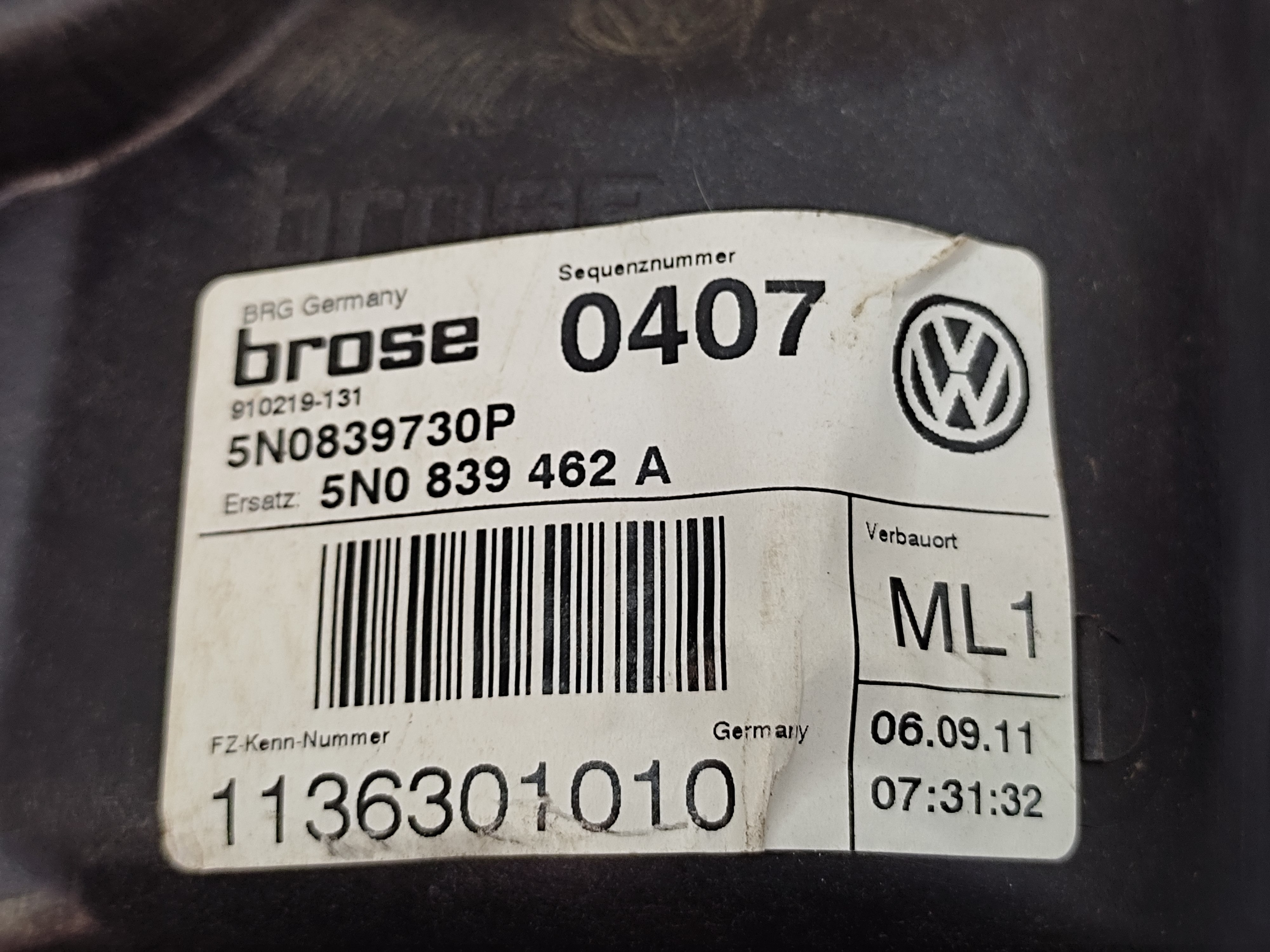 Máquina Vidro Porta Traseira Direita Vw Tiguan 2011 2012 13 3