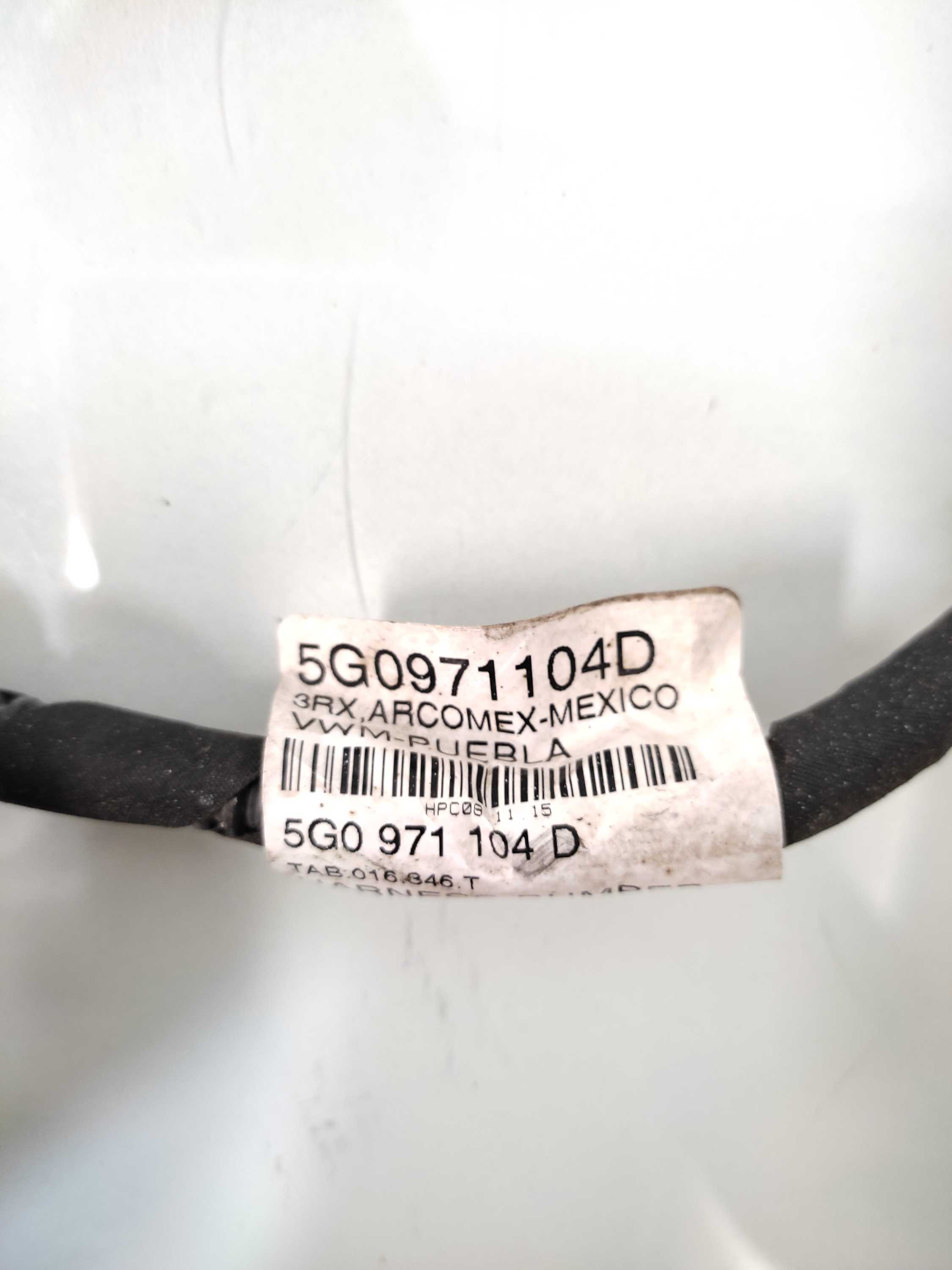 Chicote   Sensor Estacionamento Traseiro Vw Golf Tsi 2015 Branco 5