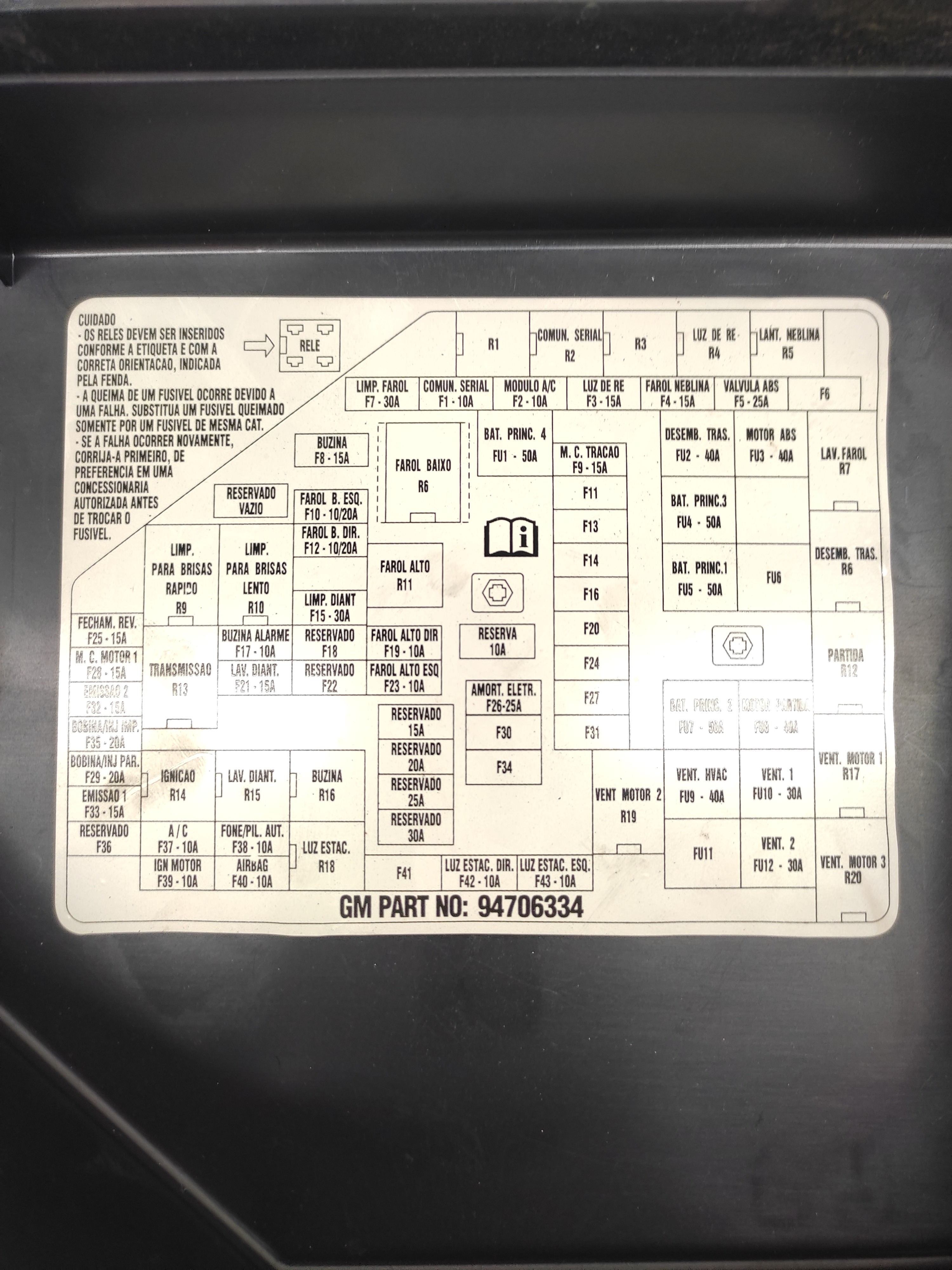 Capa Tampa Caixa Fusível Gm Omega 2007 2007 3