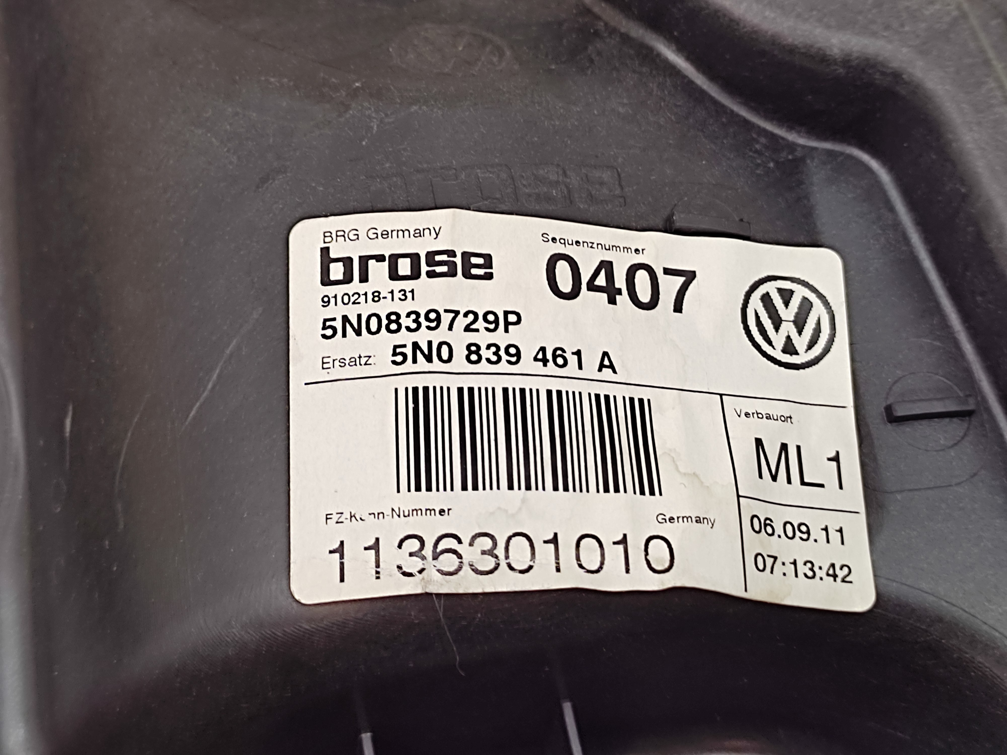 Máquina Vidro Porta Traseira Esquerda Vw Tiguan 2011 2012 13 3
