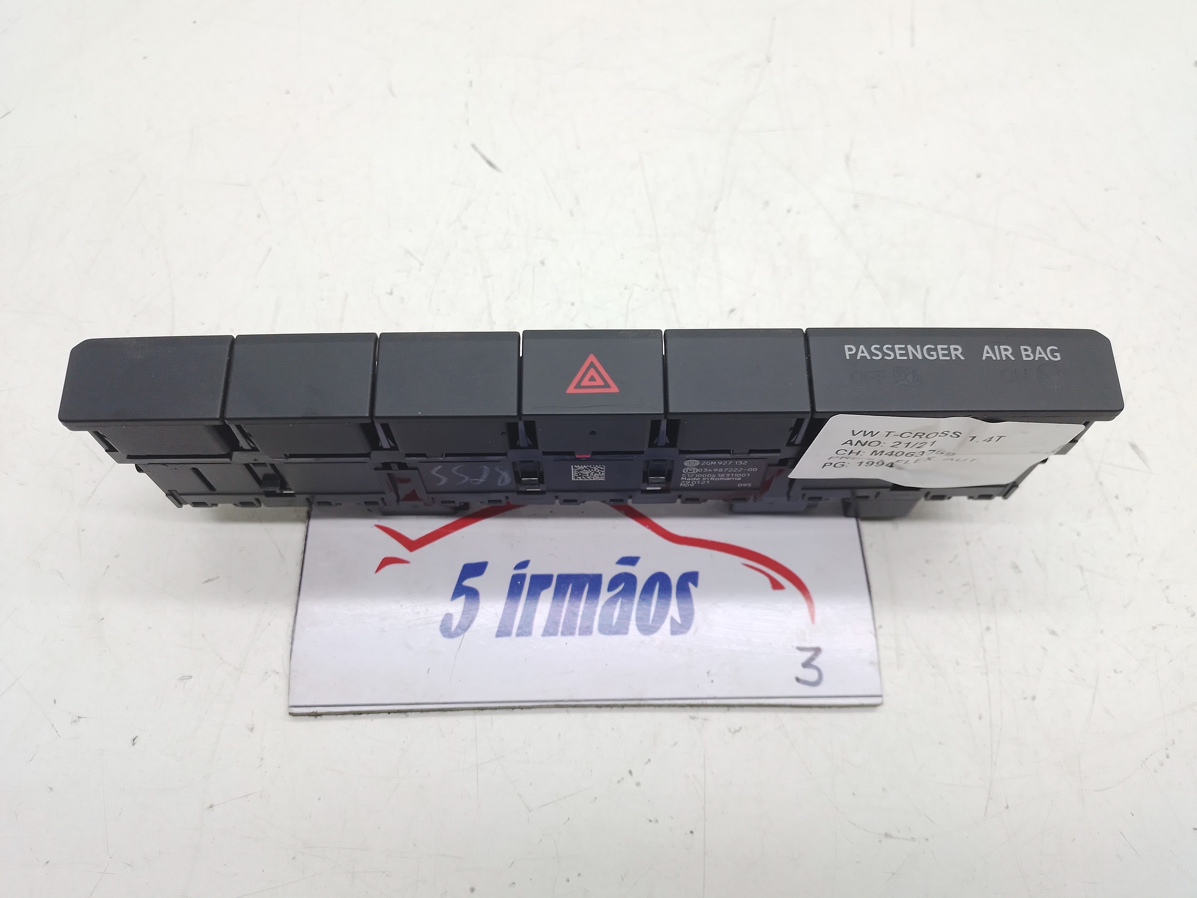Botão Pisca Alerta Vw Tcross Tsi 1.4 2020 / 2021