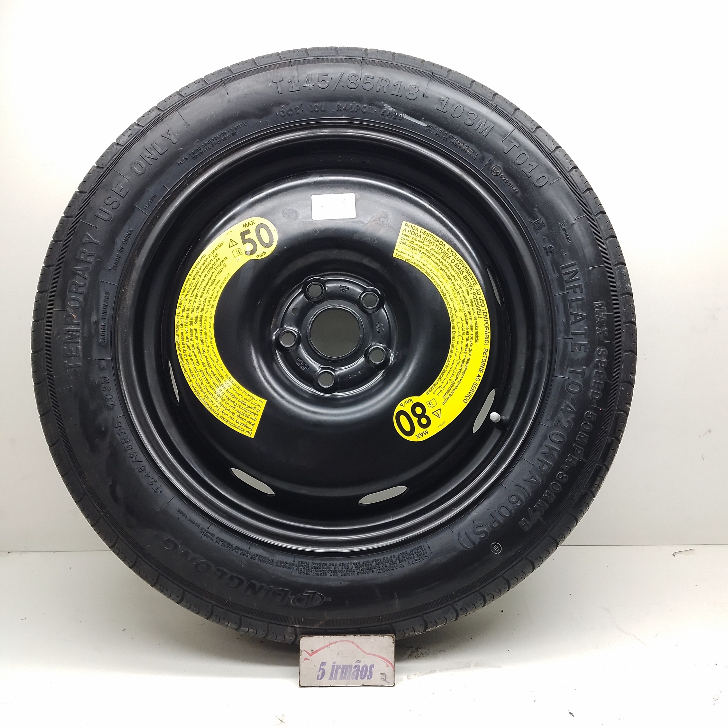 Estepe Fino Aro 18 145/85 Vw Tiguan 350 Tsi 2.0 2021 Preto