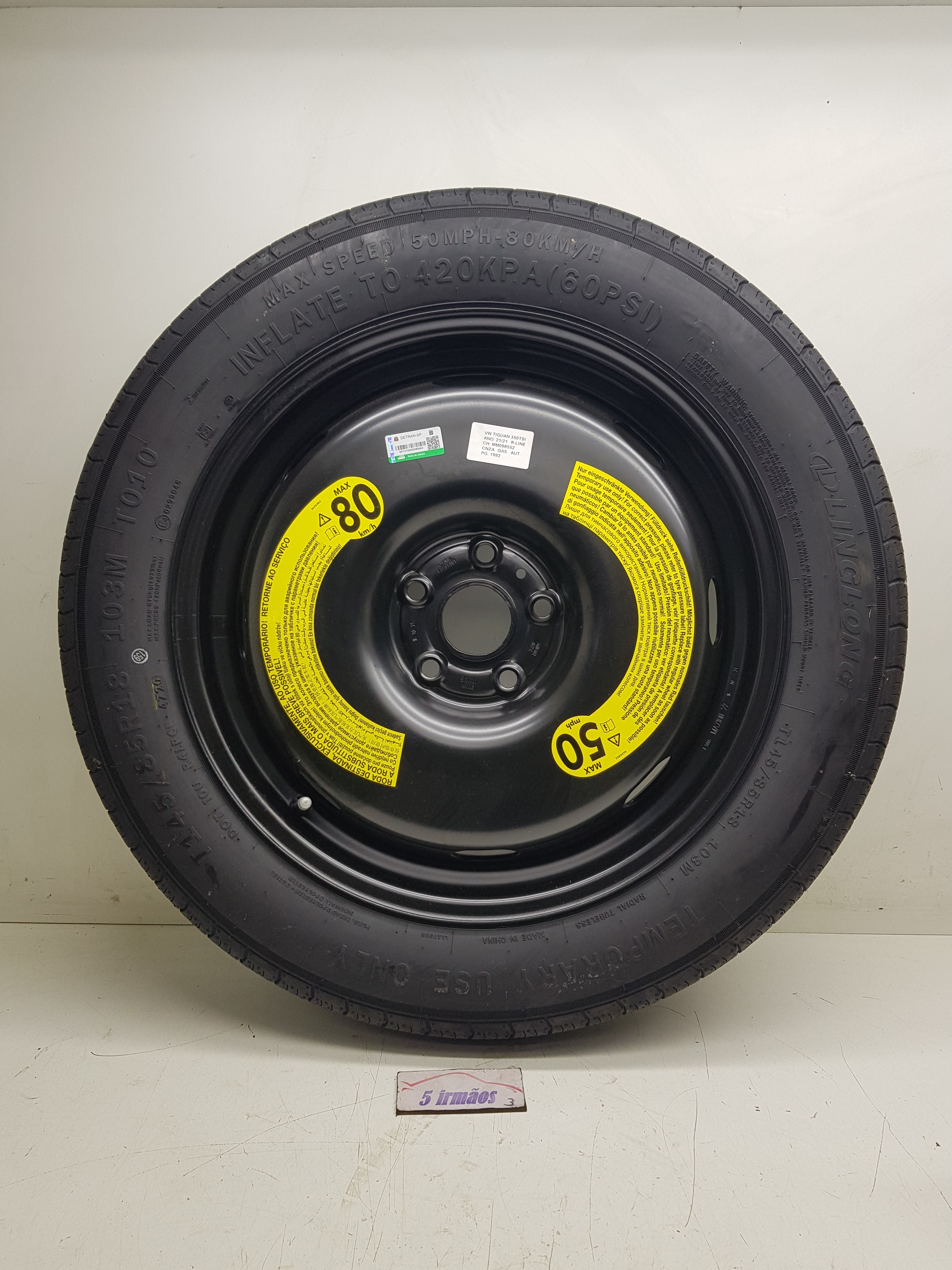 Estepe Fino Aro 18 145/85 Vw Tiguan 350 Tsi 2.0 2021