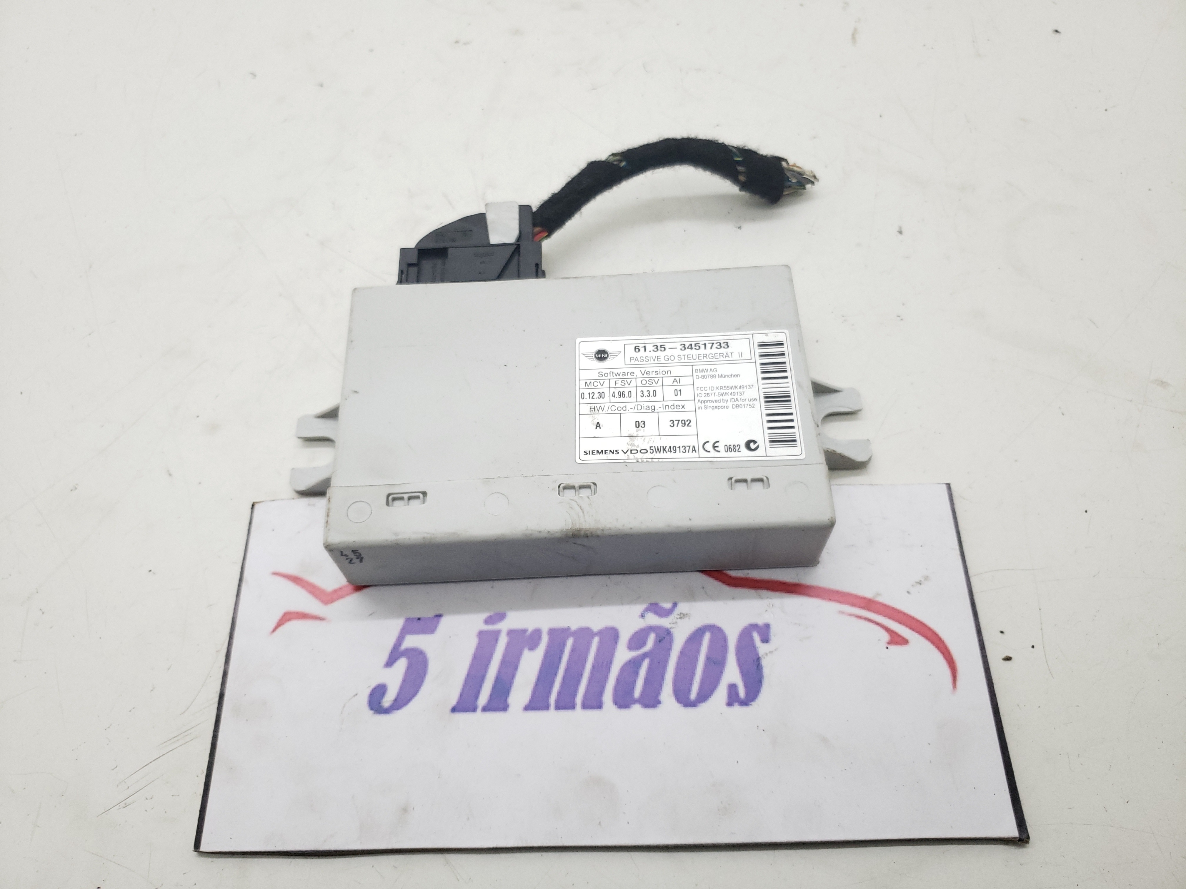 Unidade Módulo Controle Mini Cooper S 2007 Nº61353451733