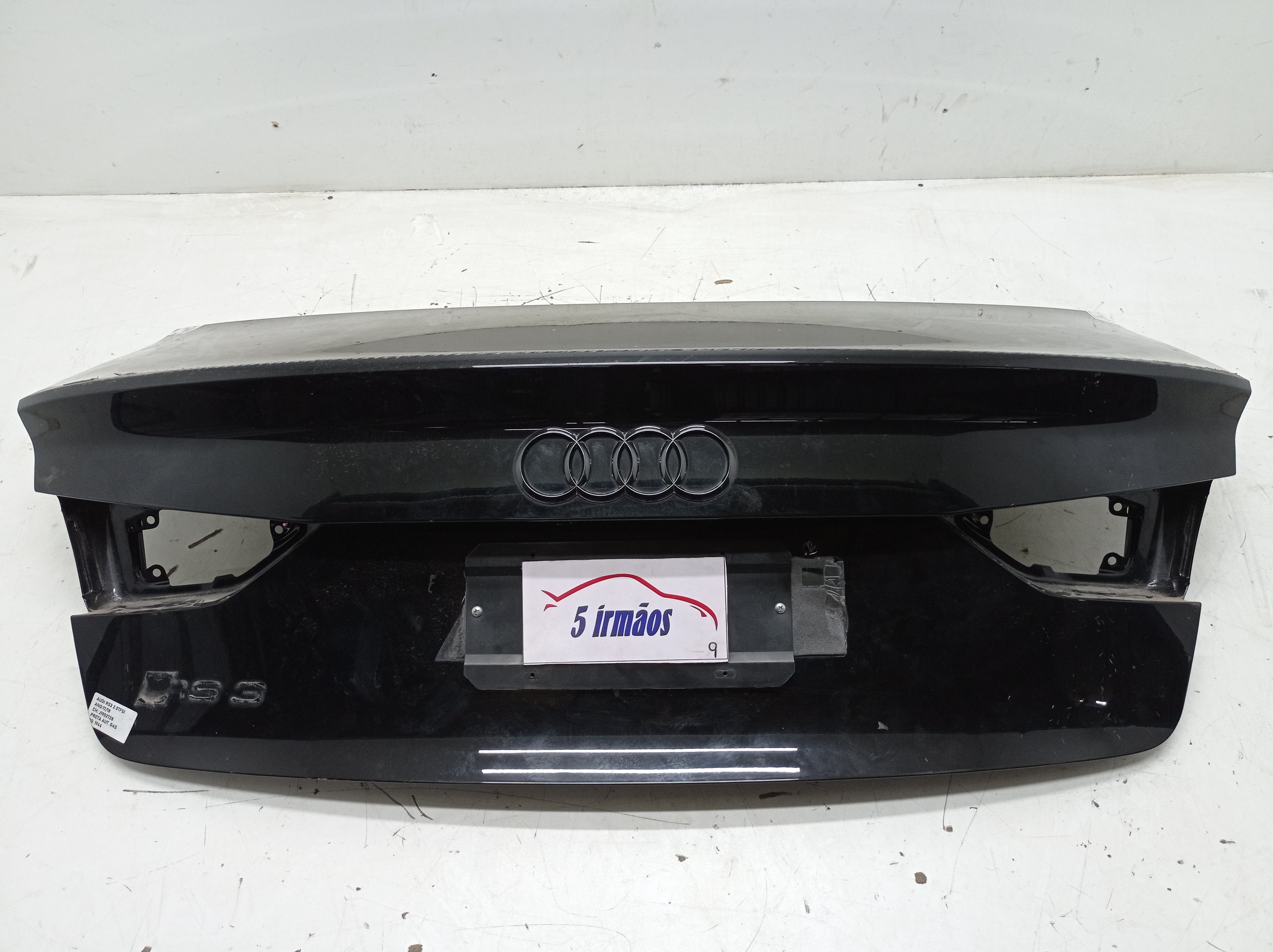 Tampa Traseira Audi A3 / S3 / Rs3 Sedan 2016 2017 2018  Preto