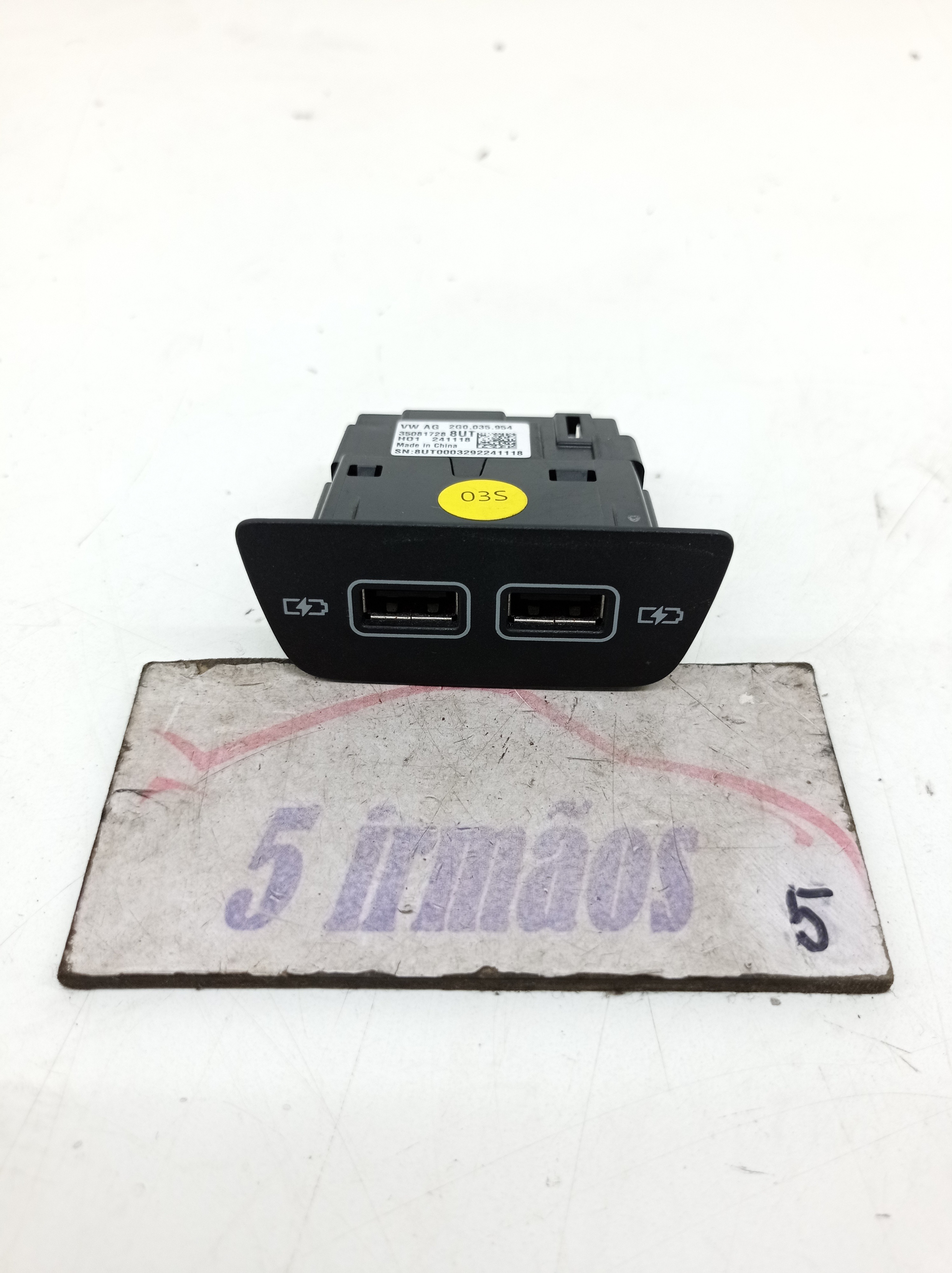 Entrada Adaptador Usb Duplo Vw Tcross Tsi 1.4 2019 2020