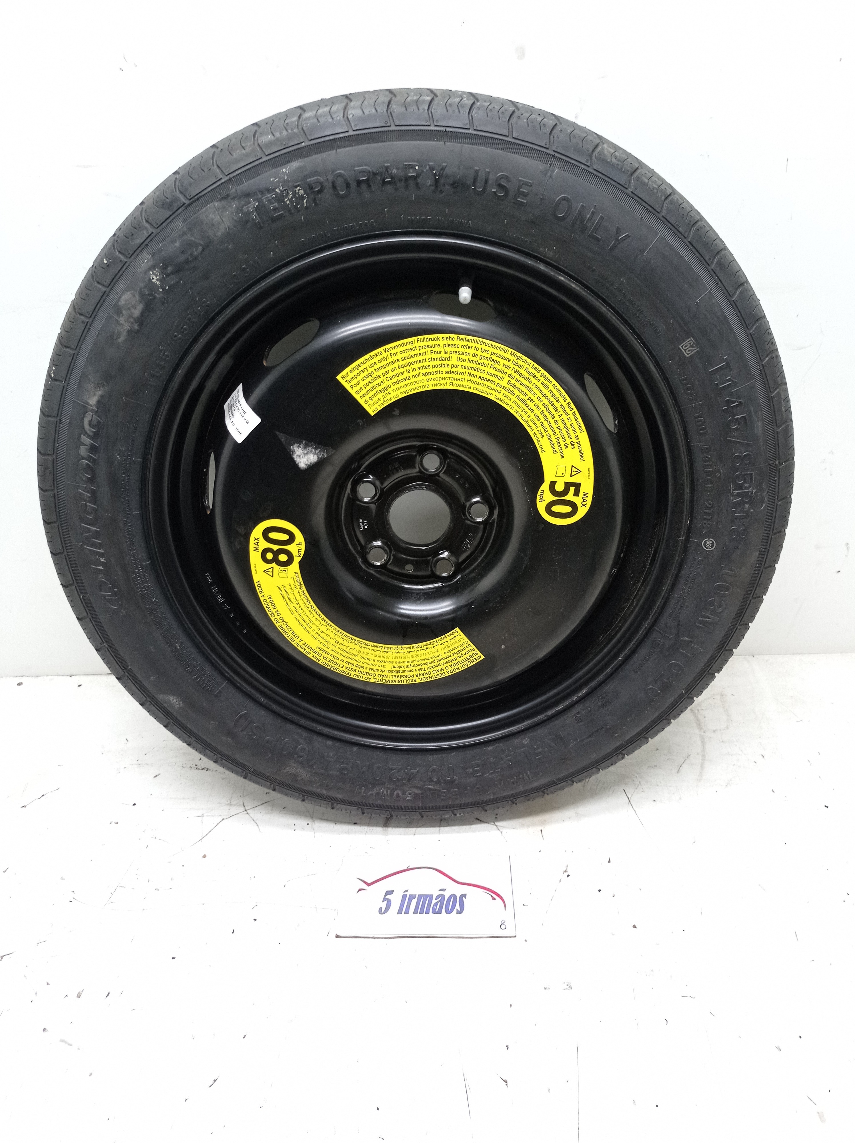 Estepe Fino Aro 18 145/85 Vw Tiguan Rline Tsi 2.0 2018 Preto