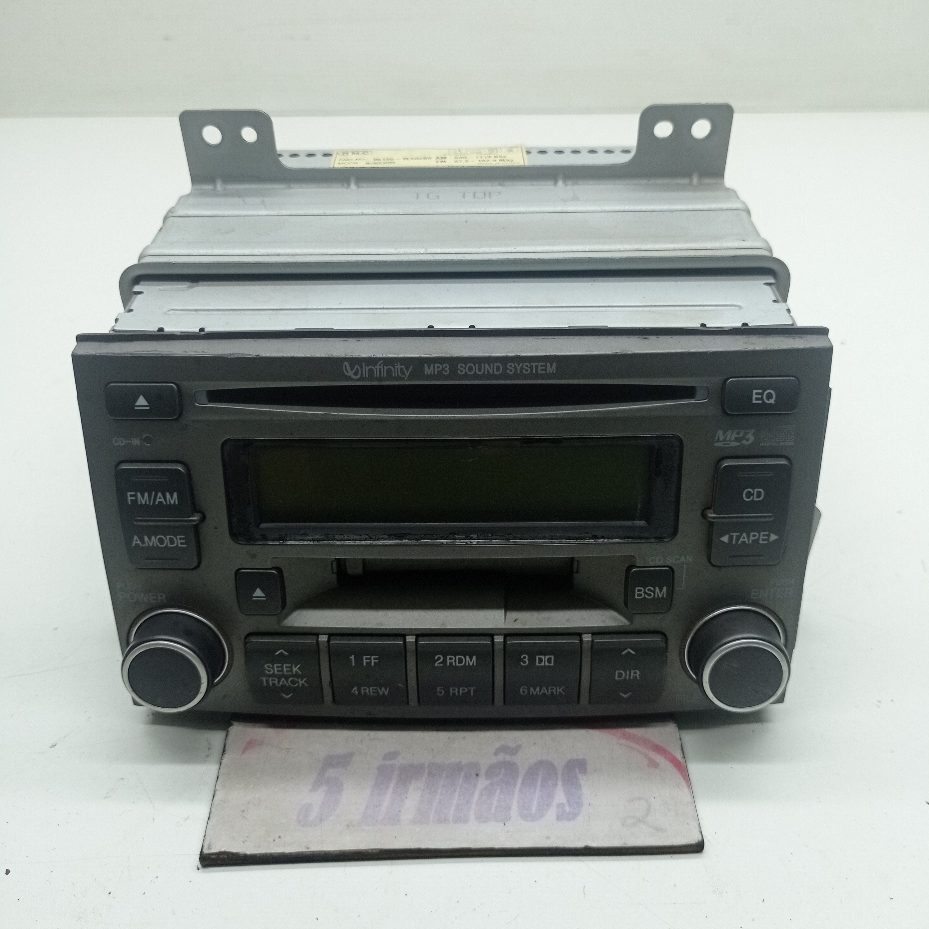 Rádio Player Hyundai Azera 3.3 V6 2008 / 2009 N961803l502b9