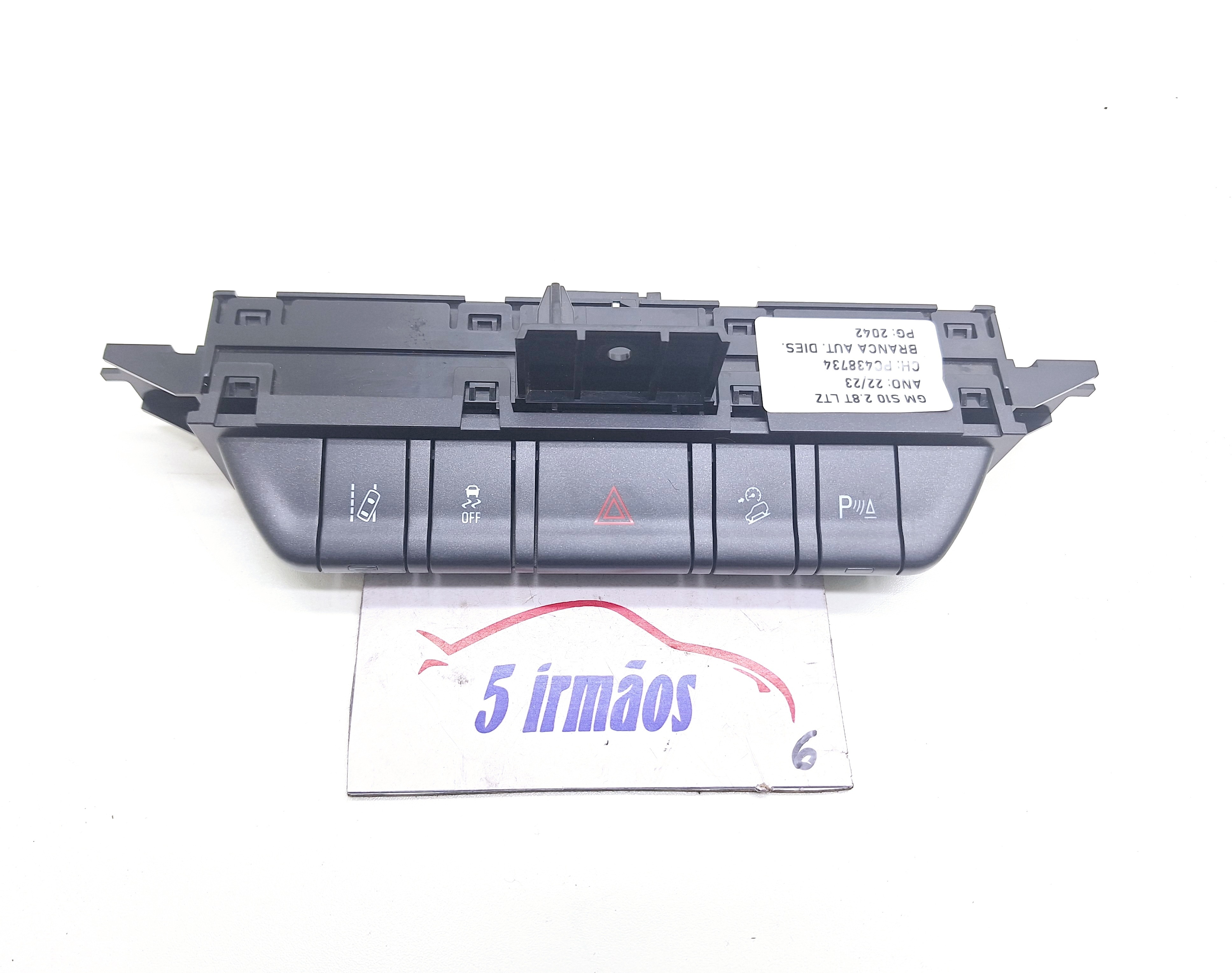 Comando Pisca Alerta Gm S10 2.8 2022 2023 8445331  Preto