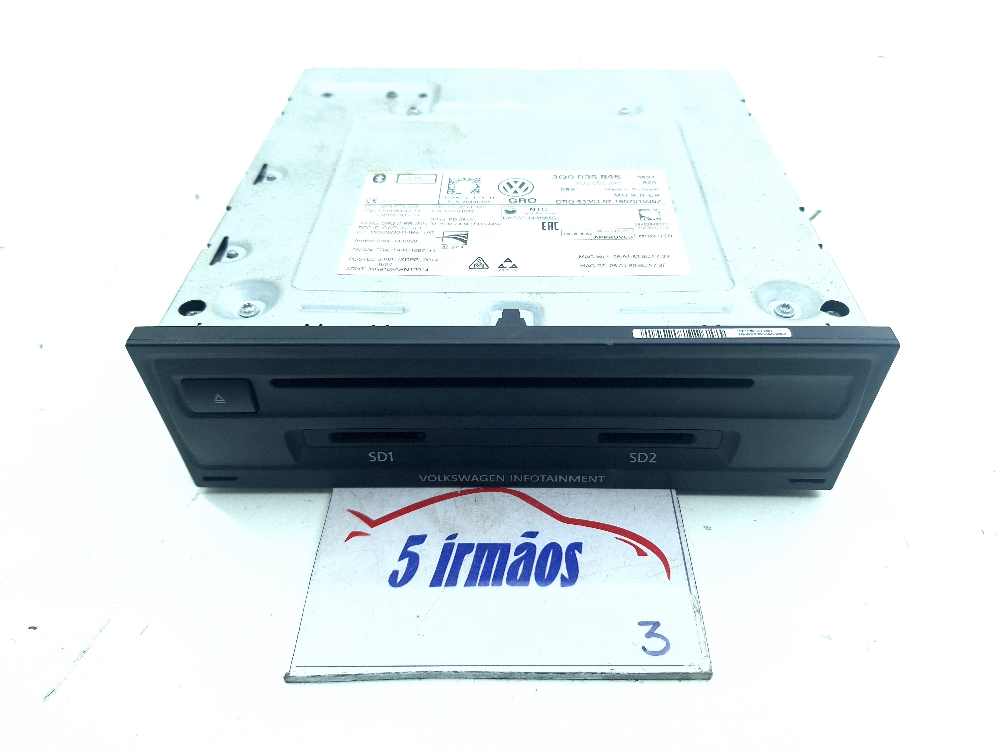 Mib Central Multimídia Vw Golf Gti 2.0 2015 Nº3q0035864