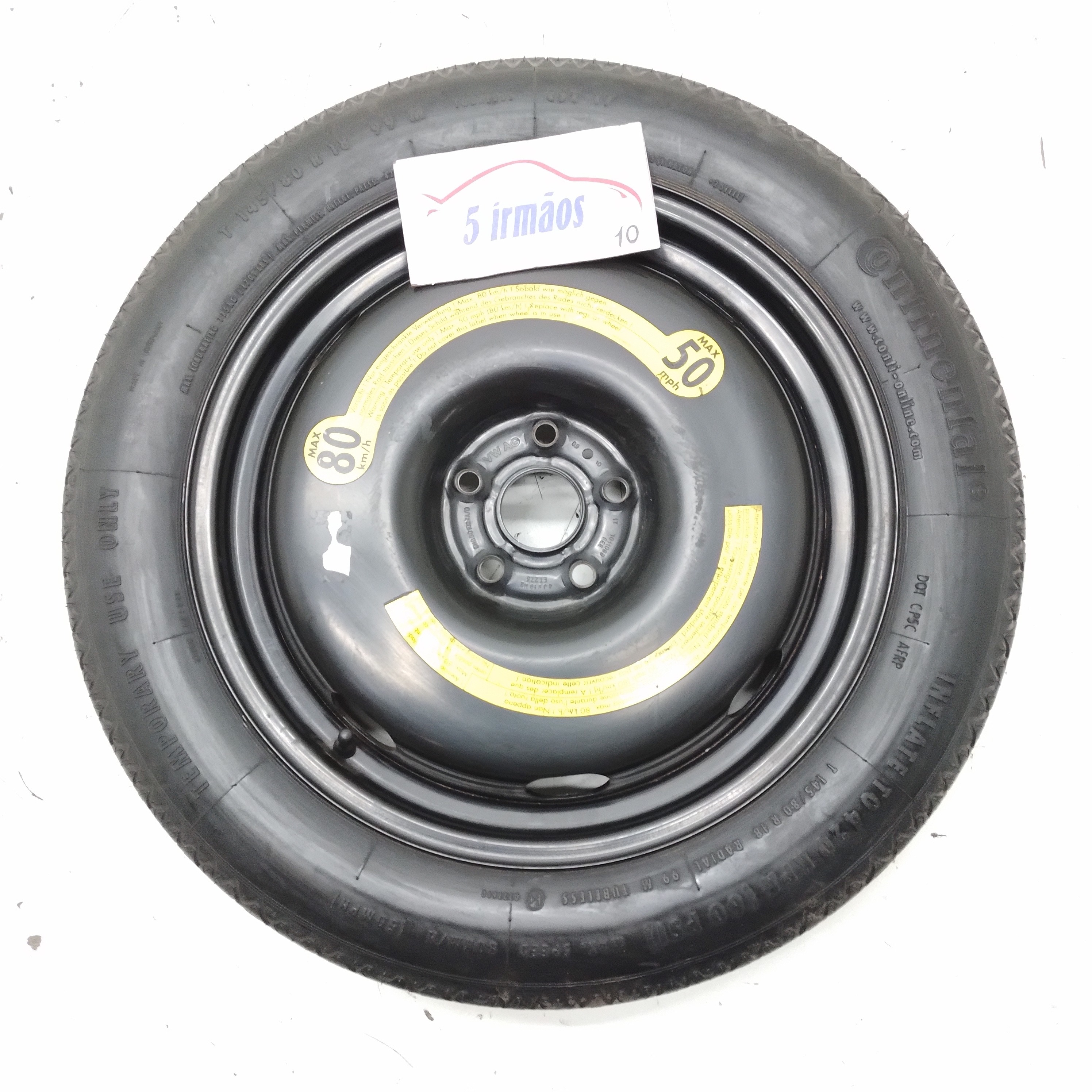 Estepe Fino Aro 18 Audi A3 Sportback 2.0 2009 / 2010  Preto
