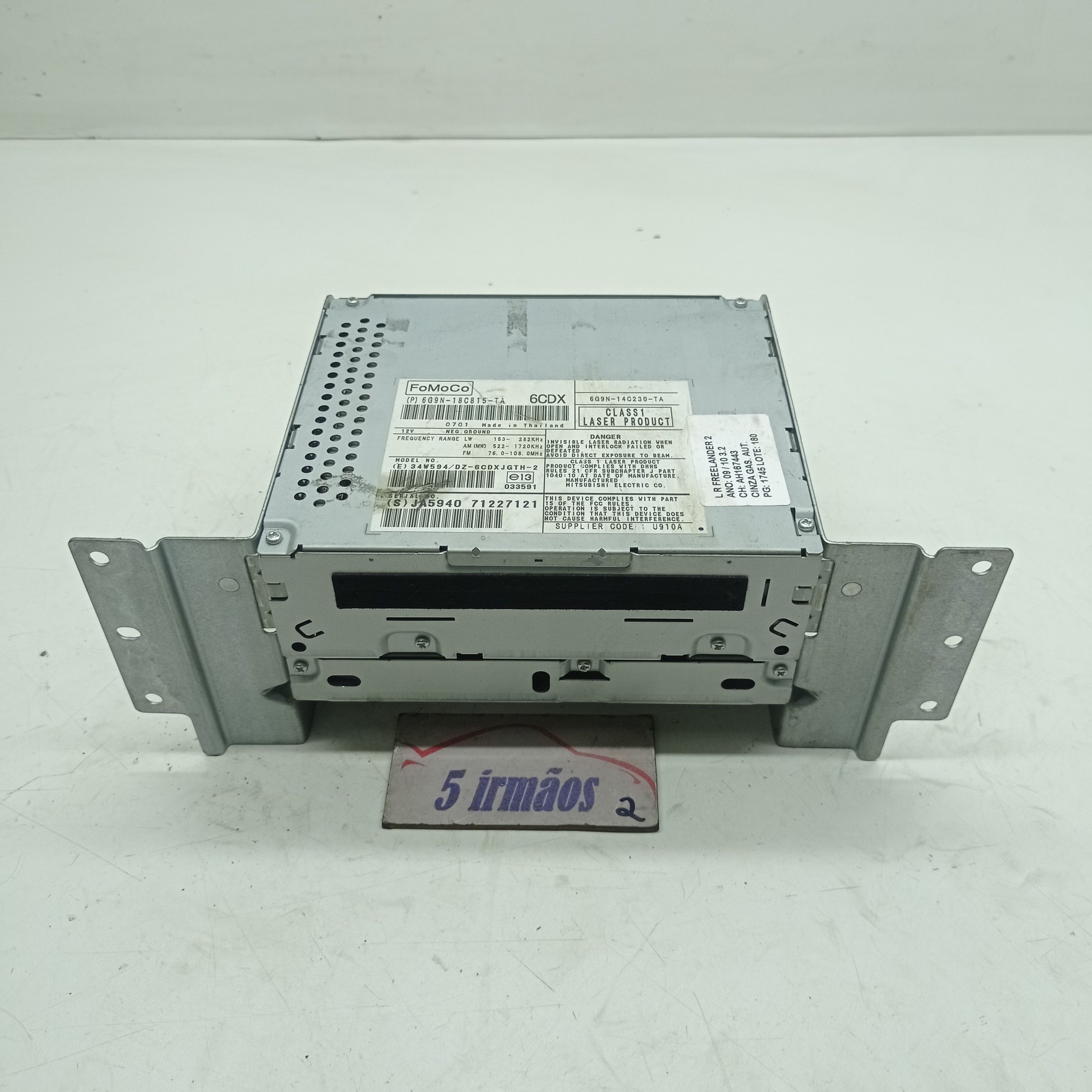 Rádio Cd Player Freelander 2 3.2 2010 Nº6g9n18c815ta