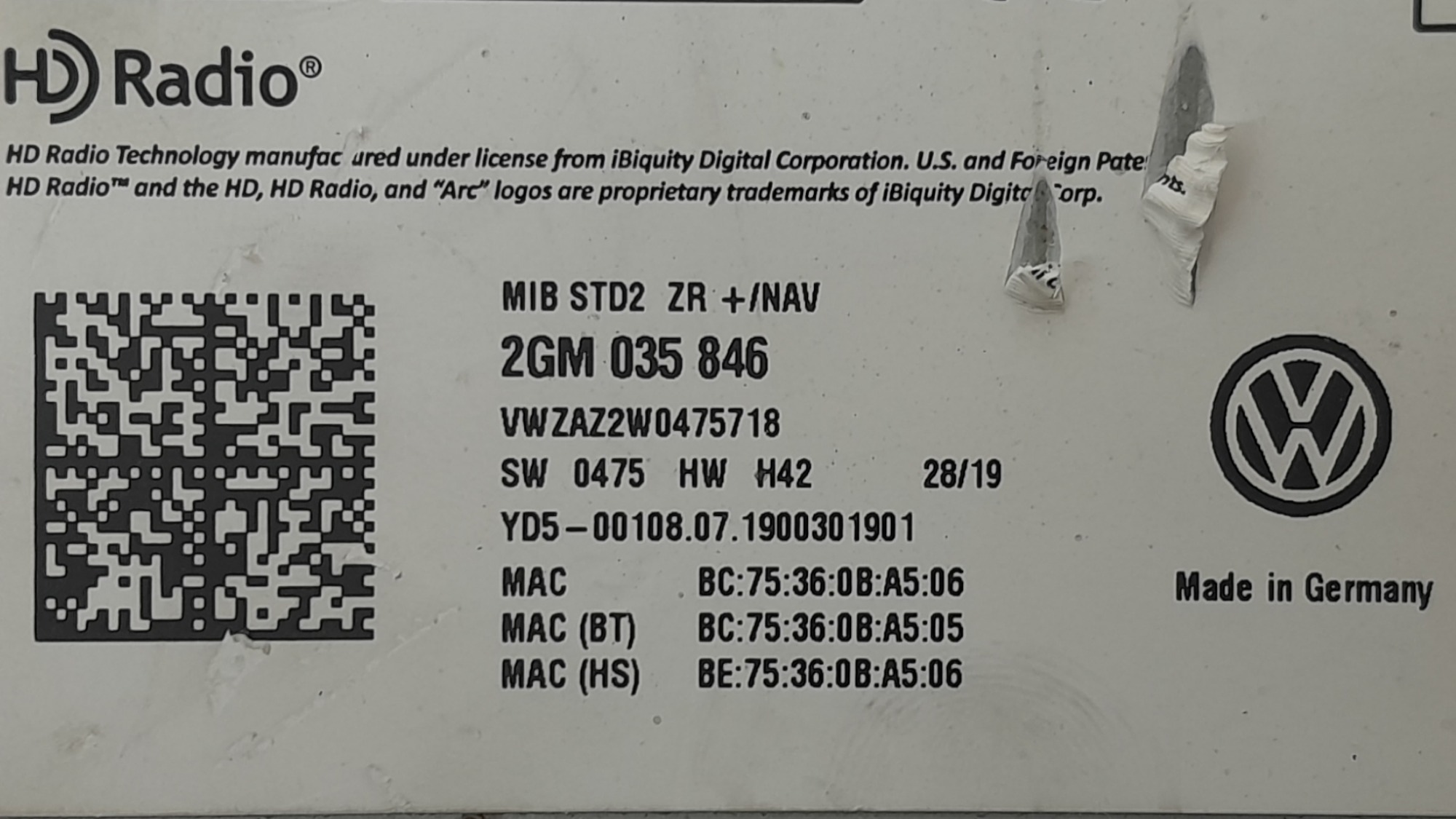 Radio Cd Player Mib Volkswagen Passat 2018 10