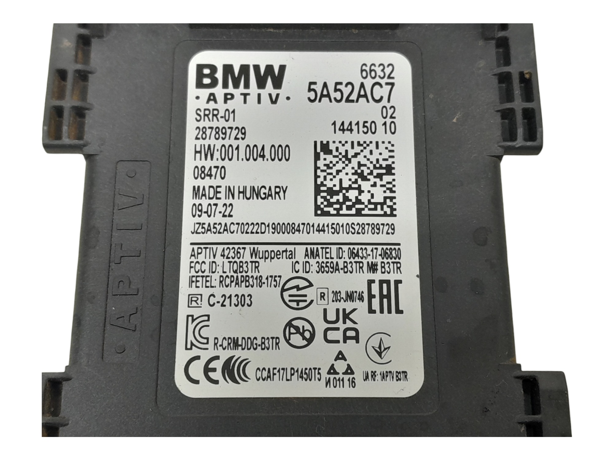 Modulo Sensor Radar Traseiro Direito Bmw X4 3.0 6cc 2023 5