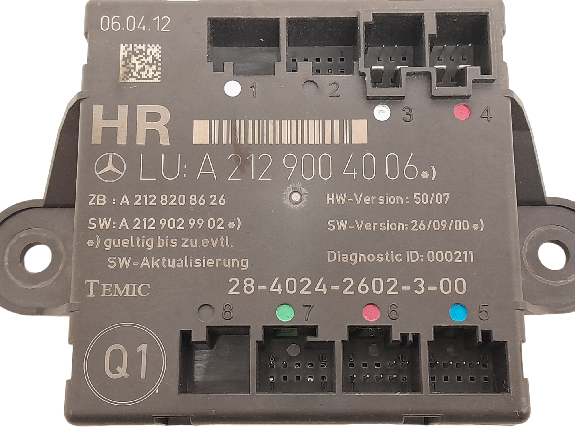 Modulo Porta Traseira Direita Mercedes C180 Cgi 2012 5