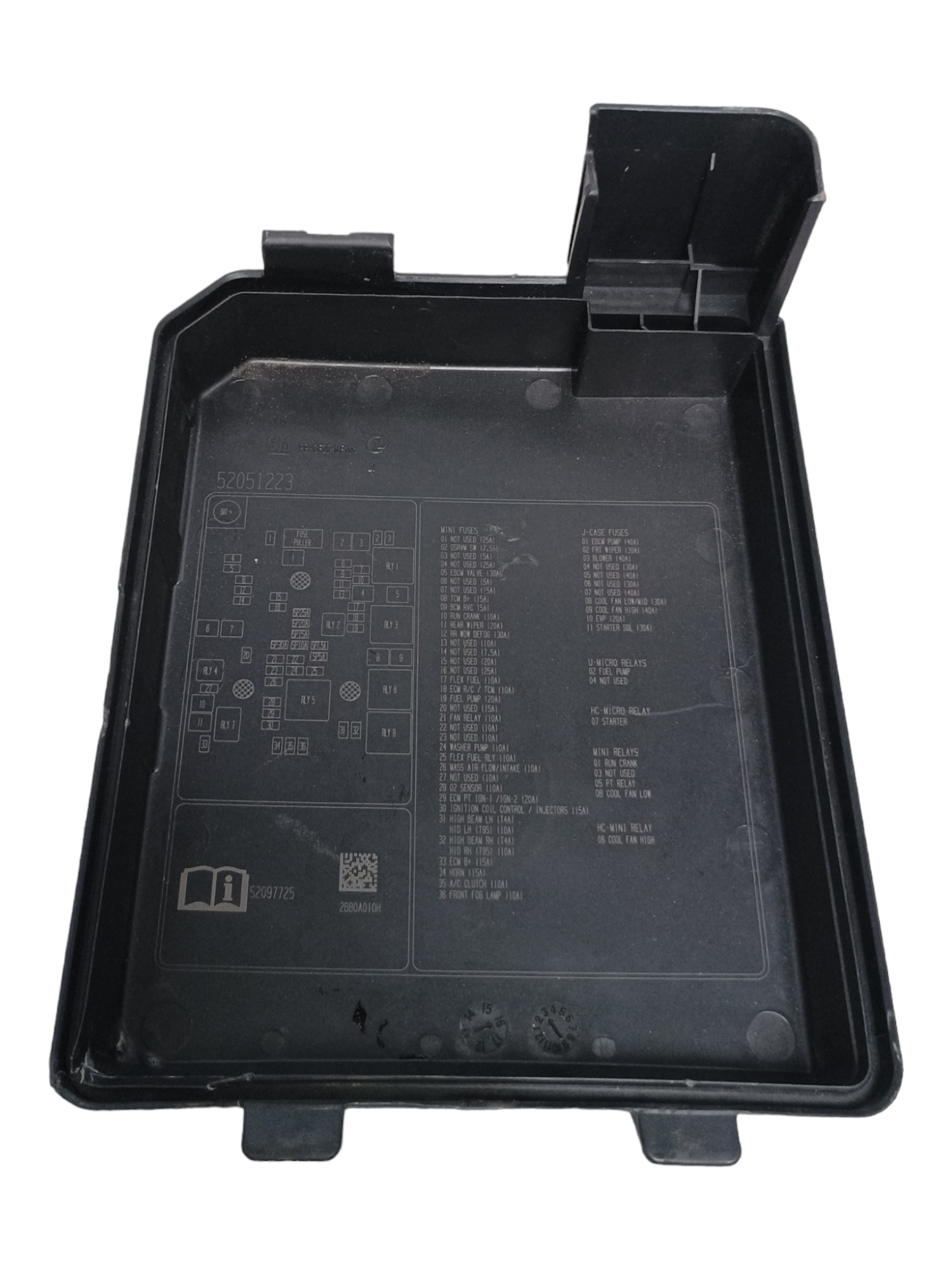 Tampa Caixa Fusíveis Gm Onix 2013 52097725 Com Detalhe 2