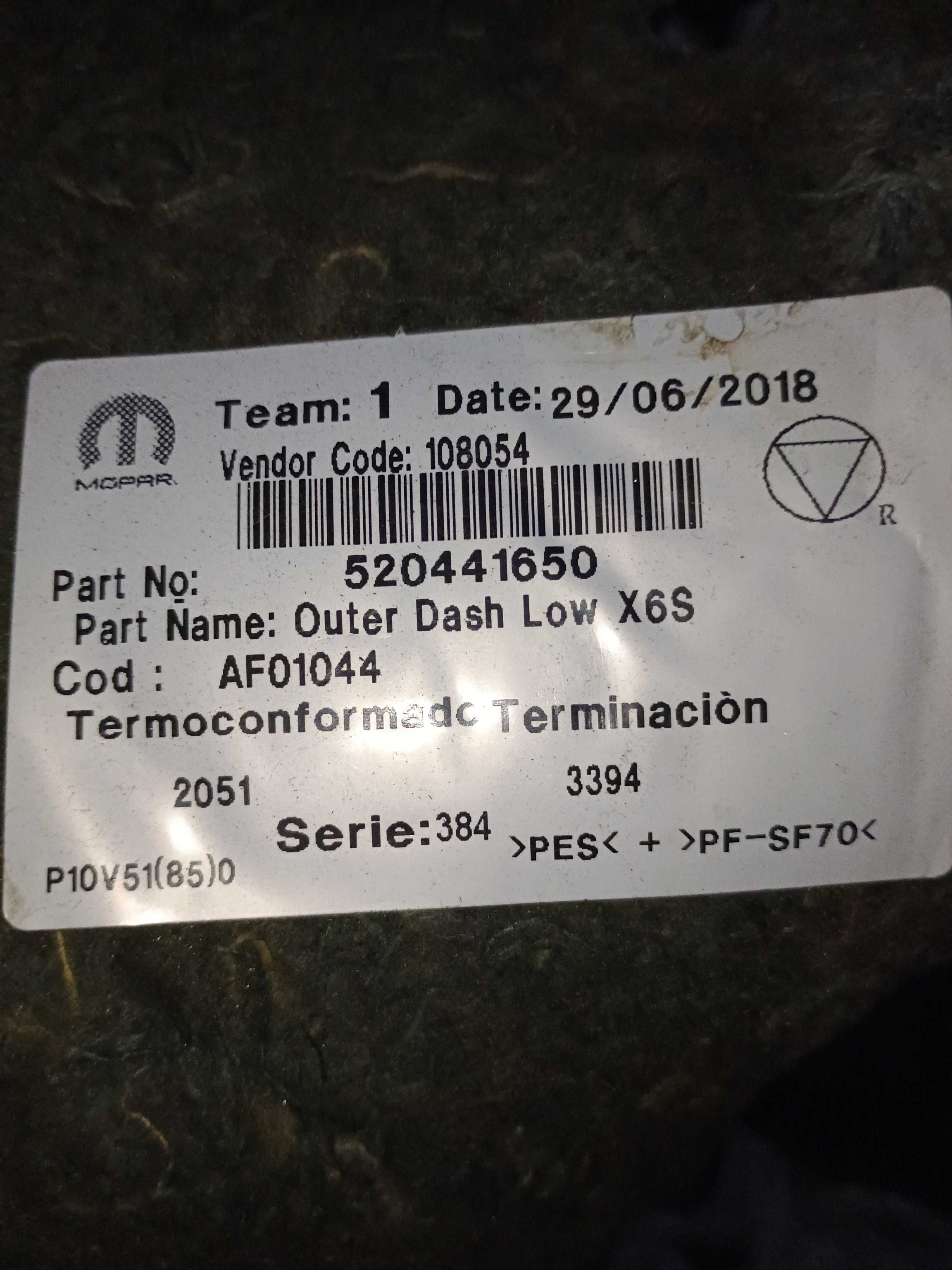 Forro Painel Corta Fogo Fiat Cronos Drive 1.3 2019 520441650 4