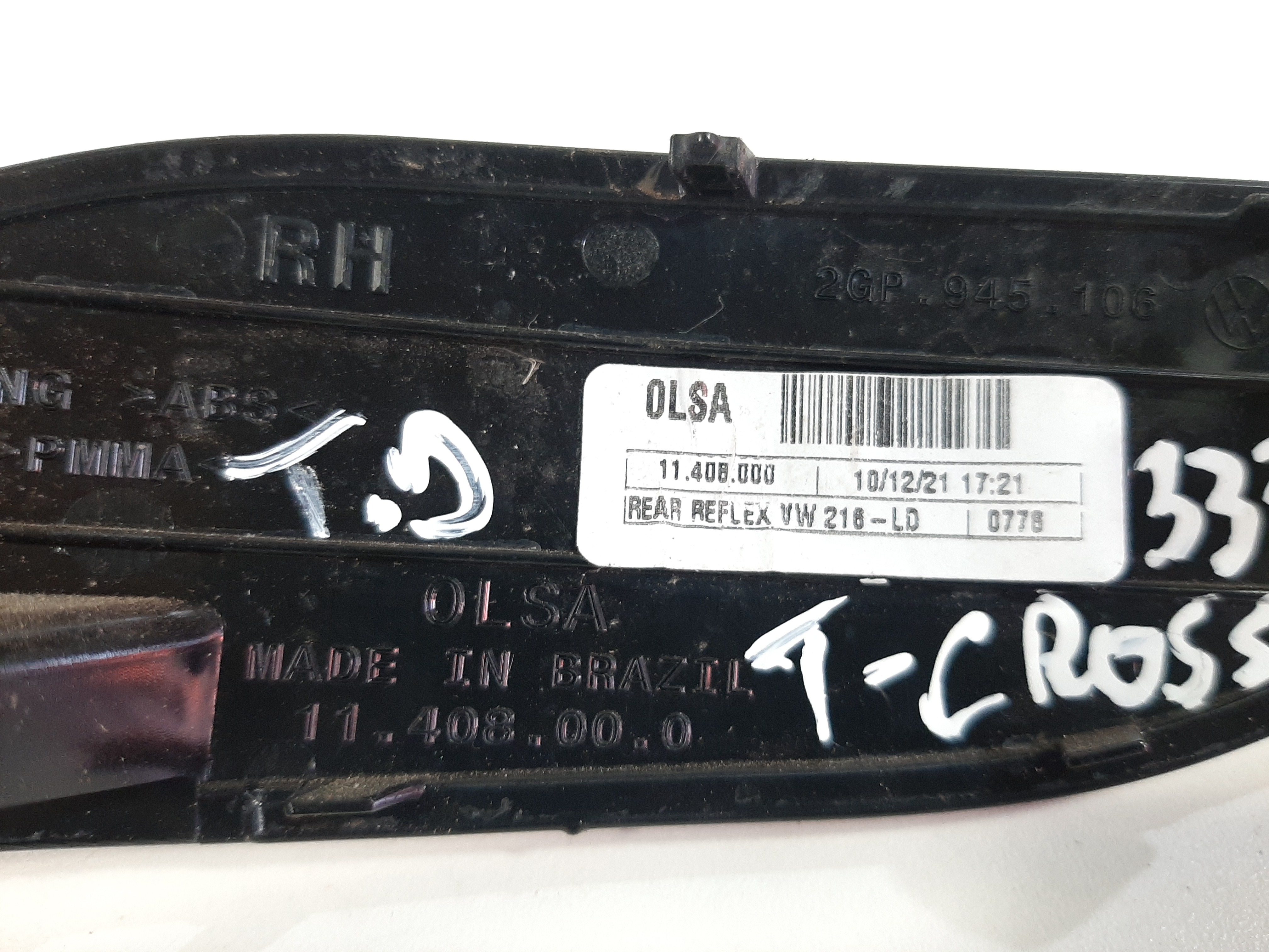 Olho De Gato Traseiro Direito Vw T-cross 2019 2020 2021 2022 10