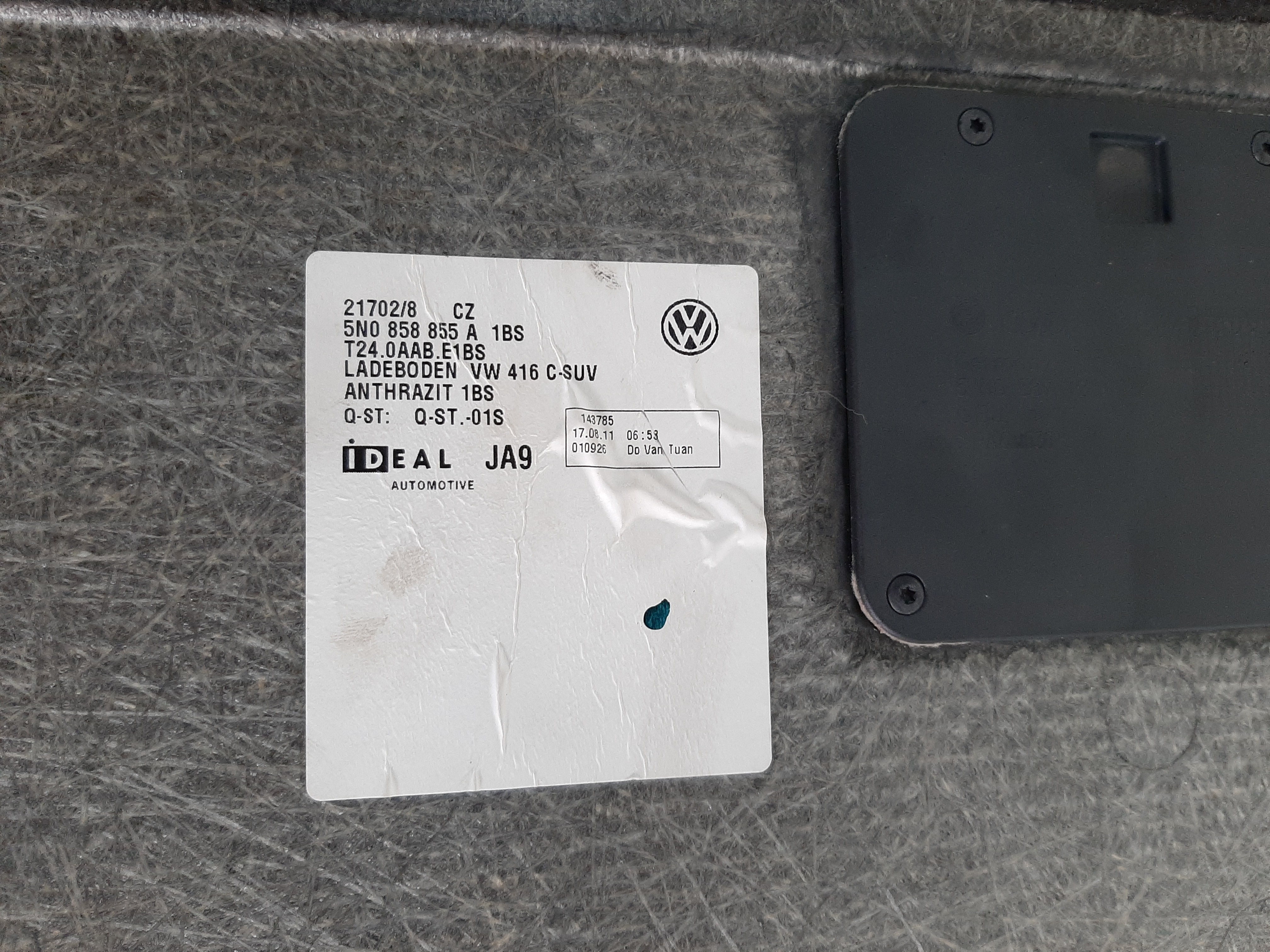 Tampão Inferior Portamalas Estepe Vw Tiguan 2012 2013 A 2017 10