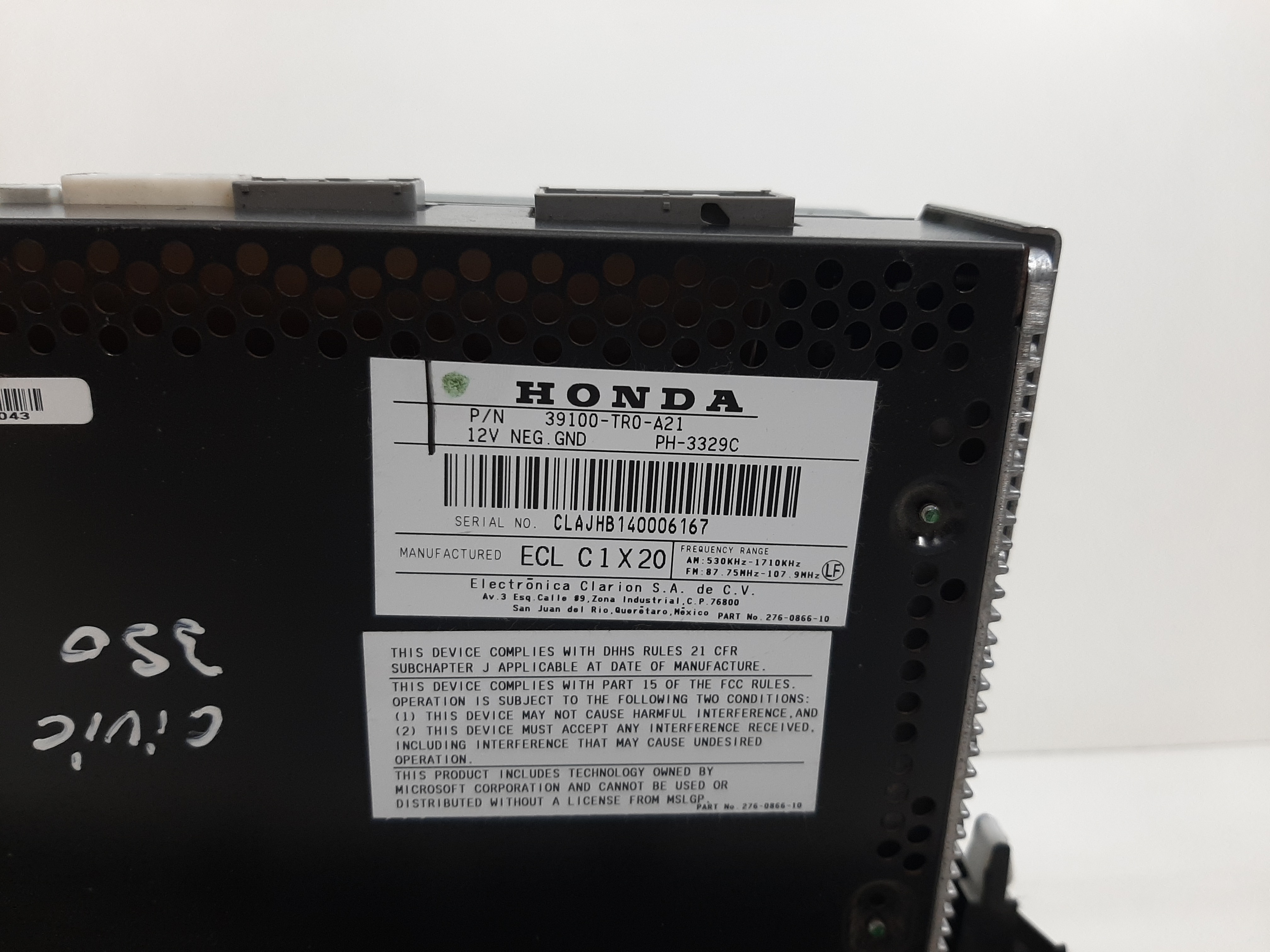 Rádio Som Cd Player Honda Civic 2012 2013 A 2016 Bloqueado 10