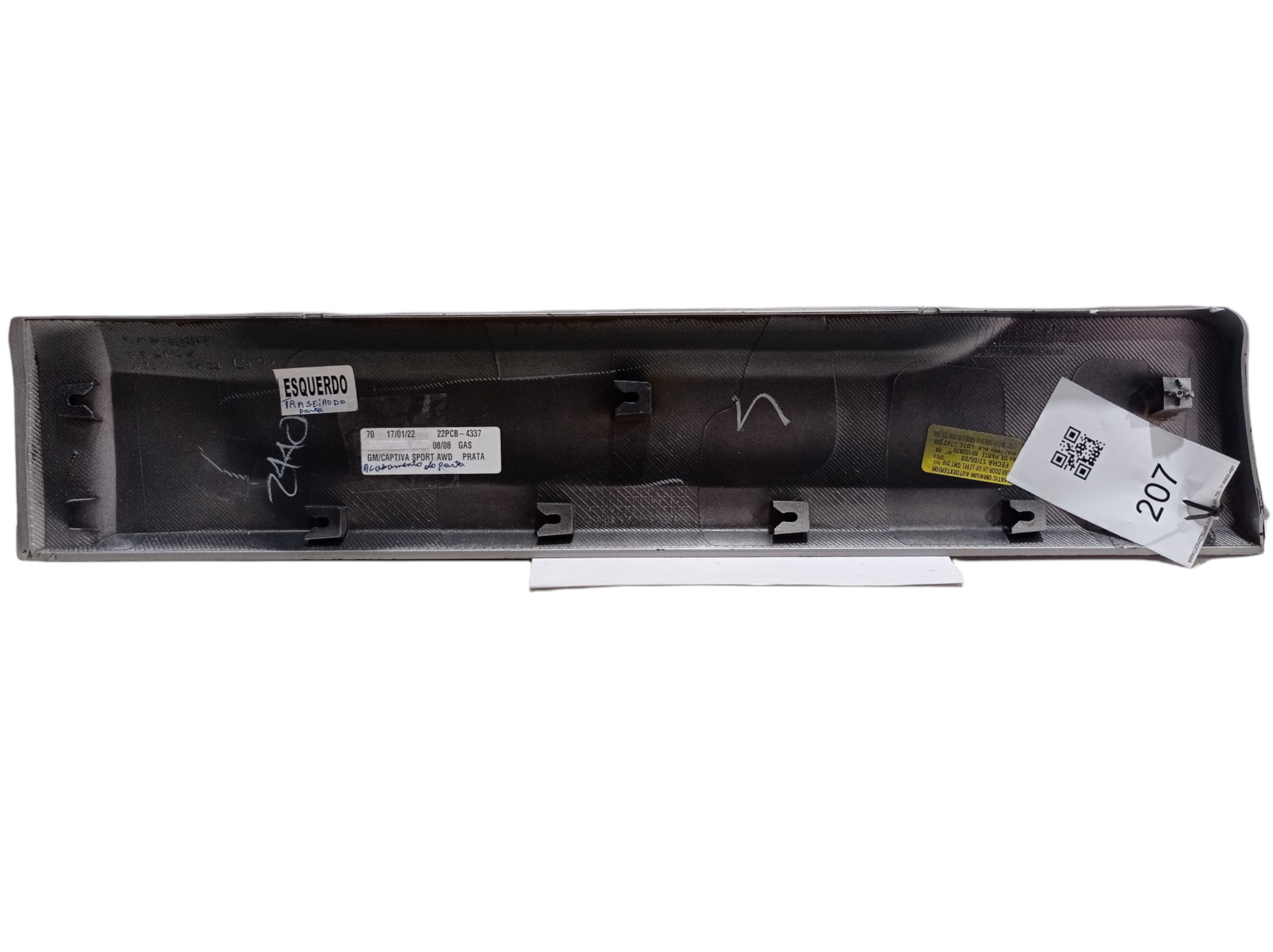 Friso Moldura Porta Traseira Esquerda Gm Captiva 2008 A 2010 Cinza 4