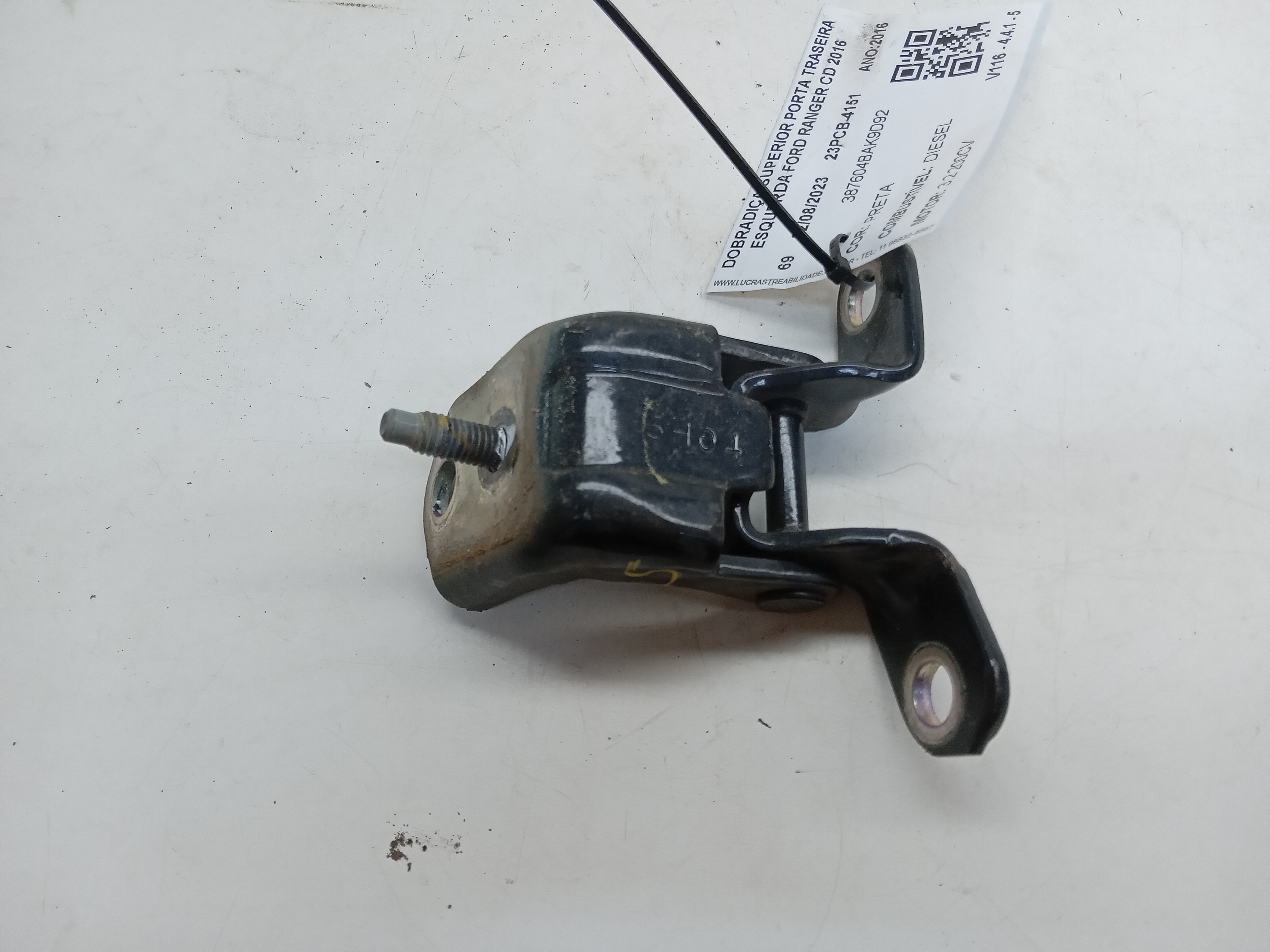 DOBRADIÇA SUPERIOR PORTA TRAS LE FORD RANGER CD 2016 2