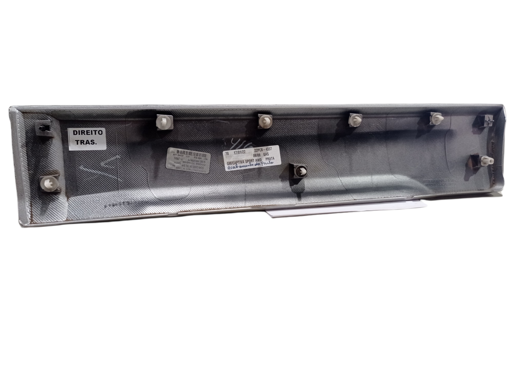 * Friso Moldura Porta Traseira Ld Gm Captiva 2008 A 2010 Prateado 4